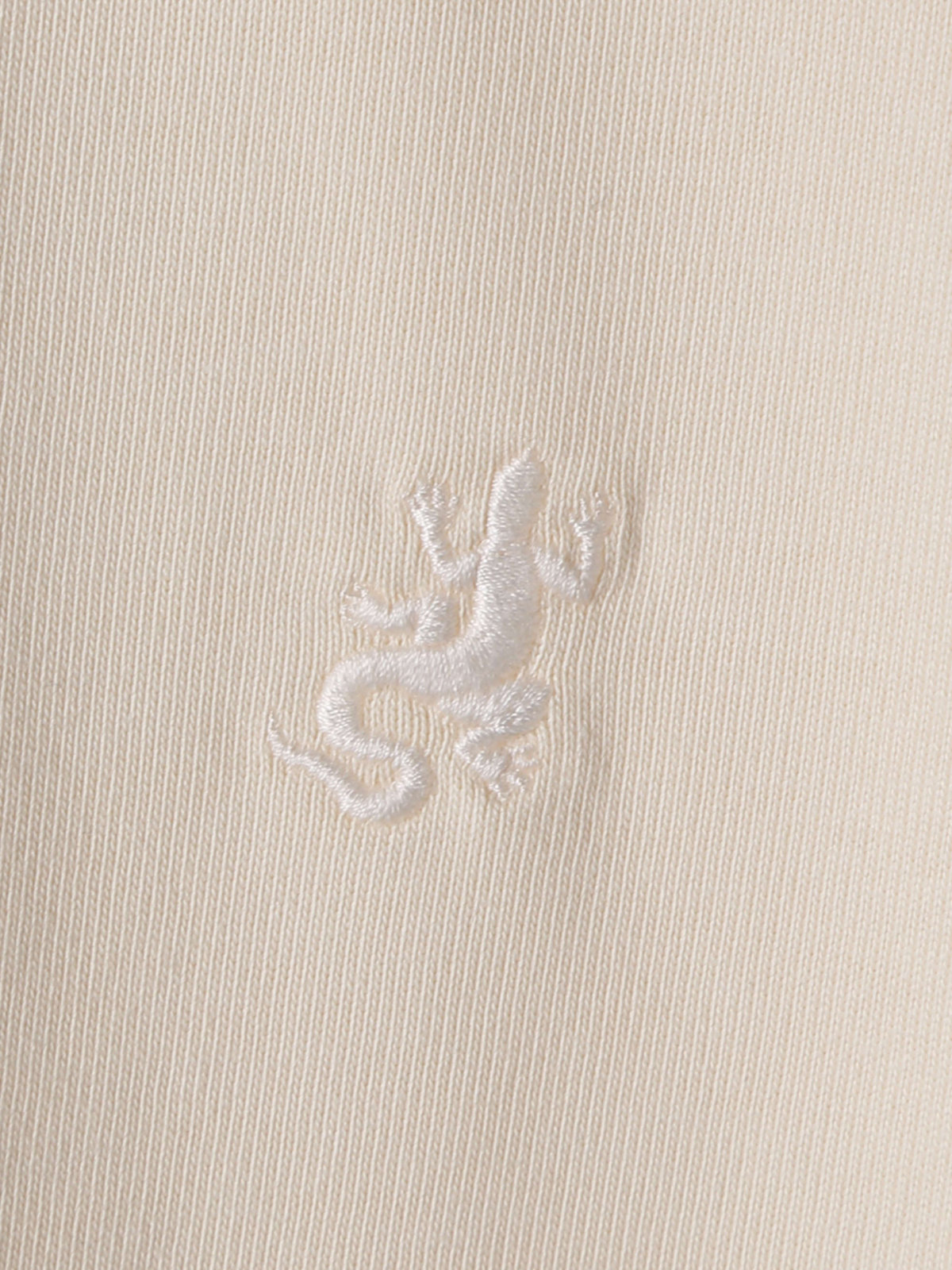 HOMME メンズ メンズ 刺繍 コットン 半袖 Tシャツ ”Lezard” ホワイト