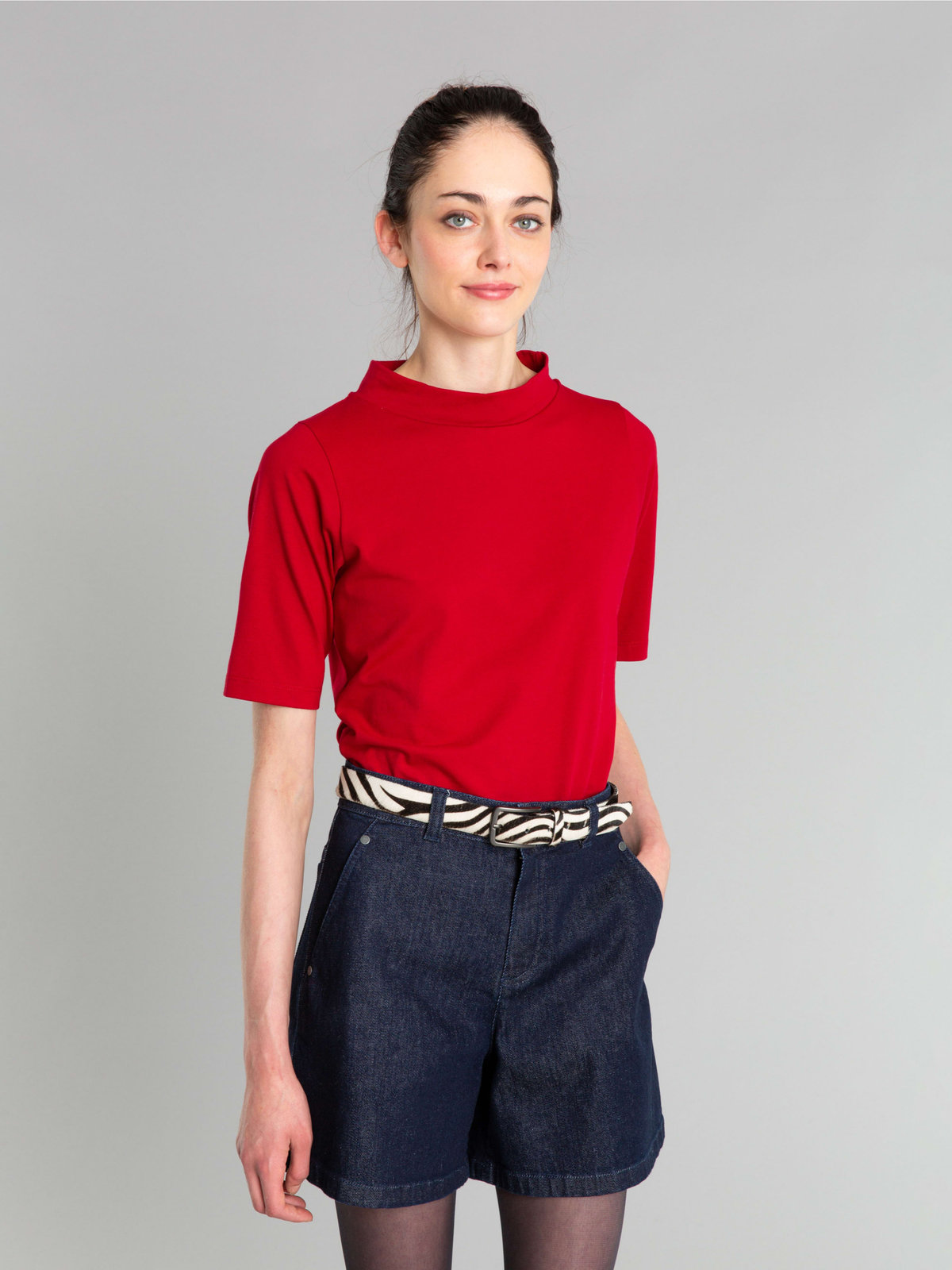 FEMME ウィメンズ AB20 CEINTURE ゼブラ柄ベルト ブラック