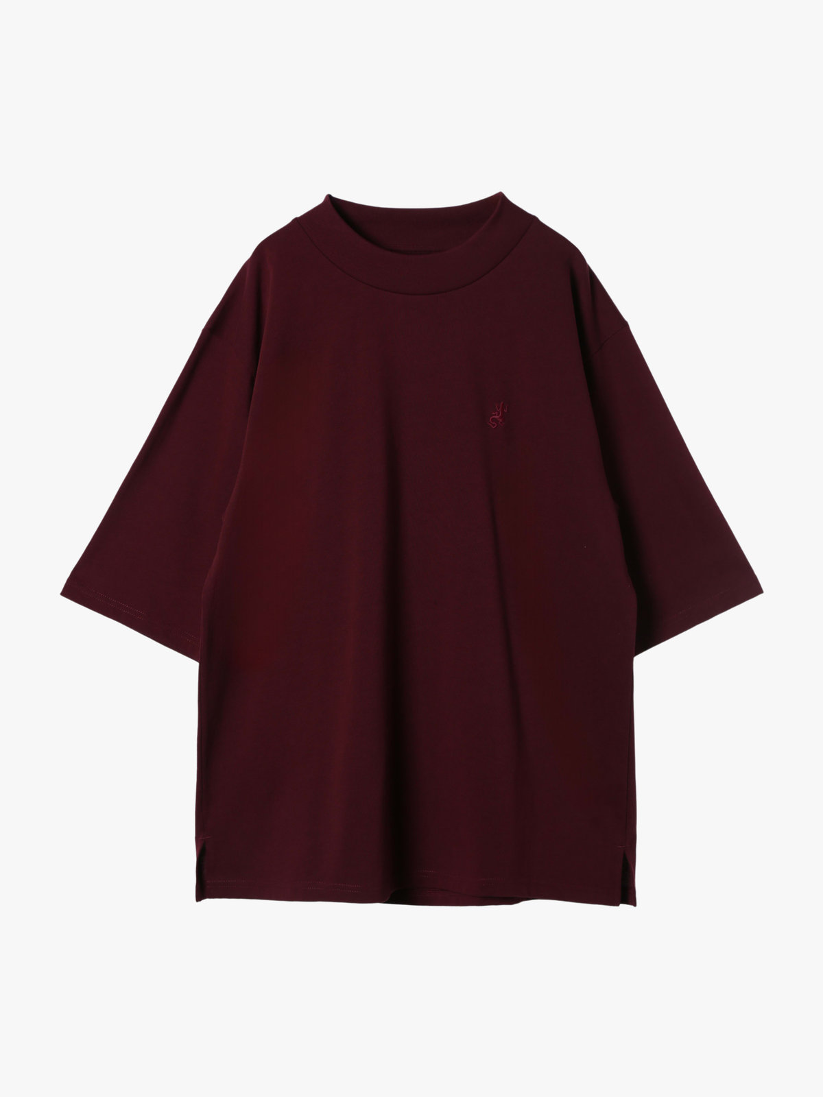 HOMME メンズ 【Outlet】メンズ 刺繍 コットン 半袖 Tシャツ "Lezard" ボルドー