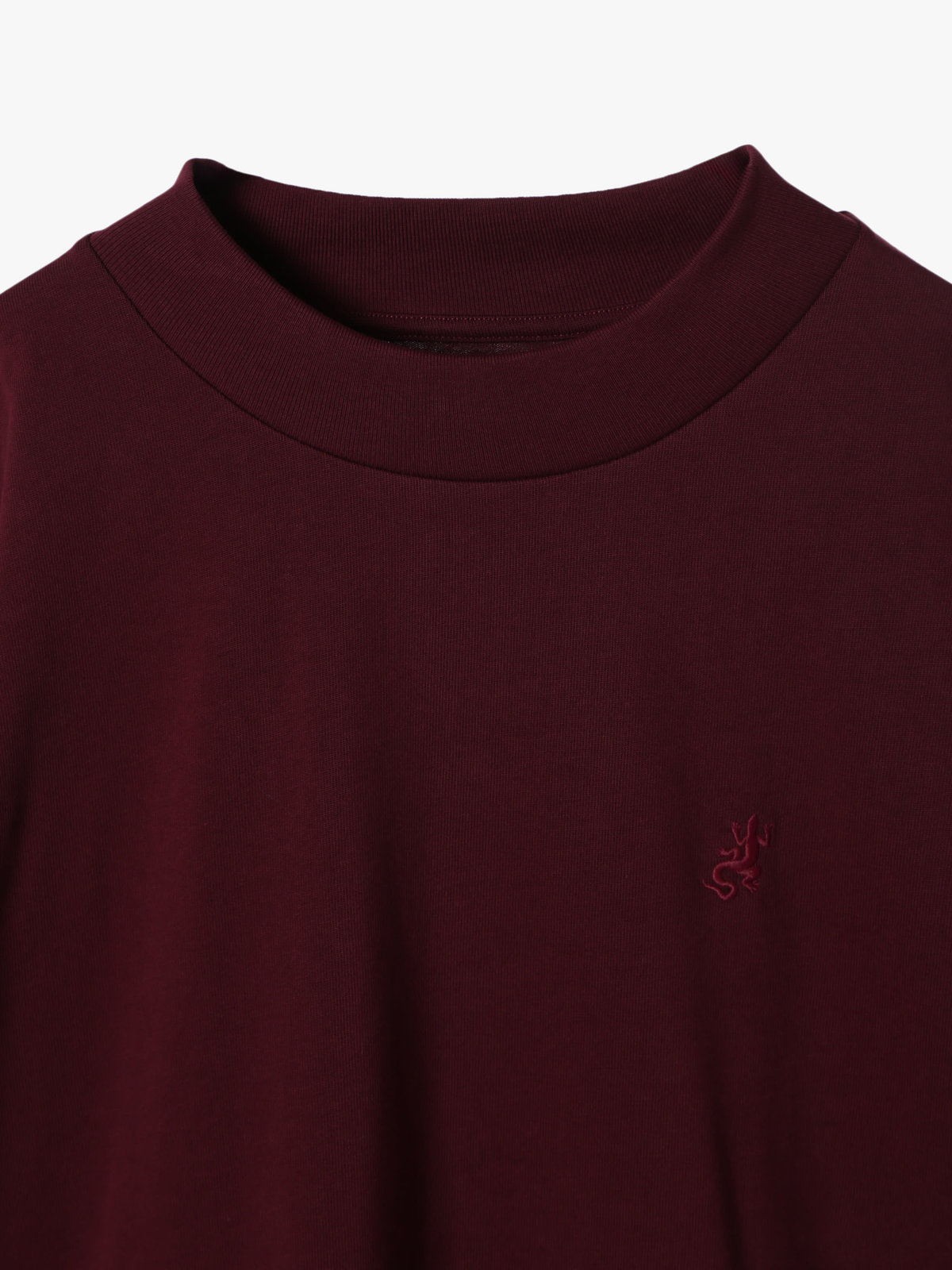 HOMME メンズ 【Outlet】メンズ 刺繍 コットン 半袖 Tシャツ "Lezard" ボルドー