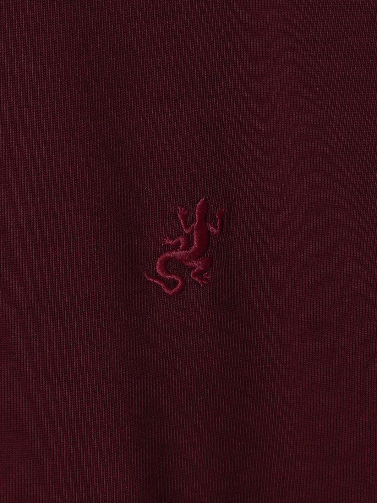 HOMME メンズ 【Outlet】メンズ 刺繍 コットン 半袖 Tシャツ "Lezard" ボルドー