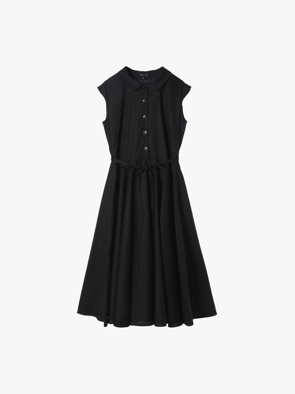 FEMME ウィメンズ コットン ノースリーブ ワンピース ブラック