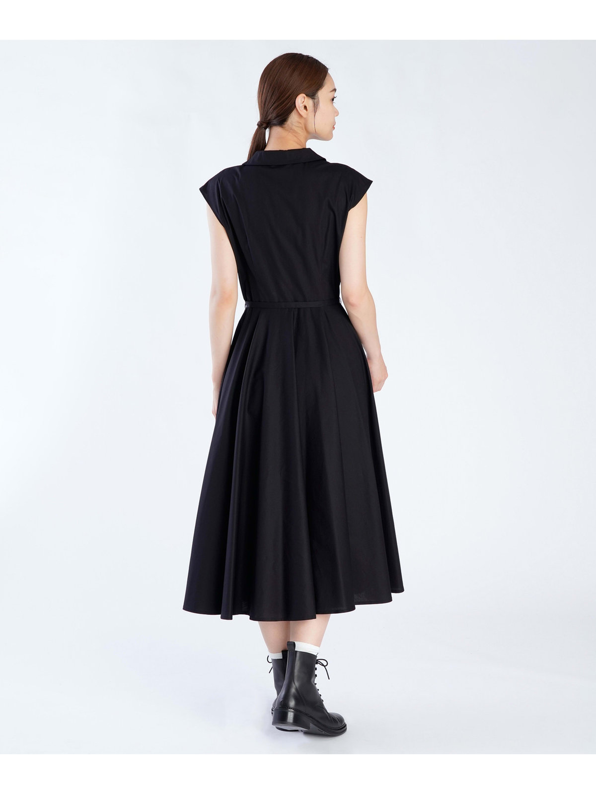 FEMME ウィメンズ コットン ノースリーブ ワンピース ブラック