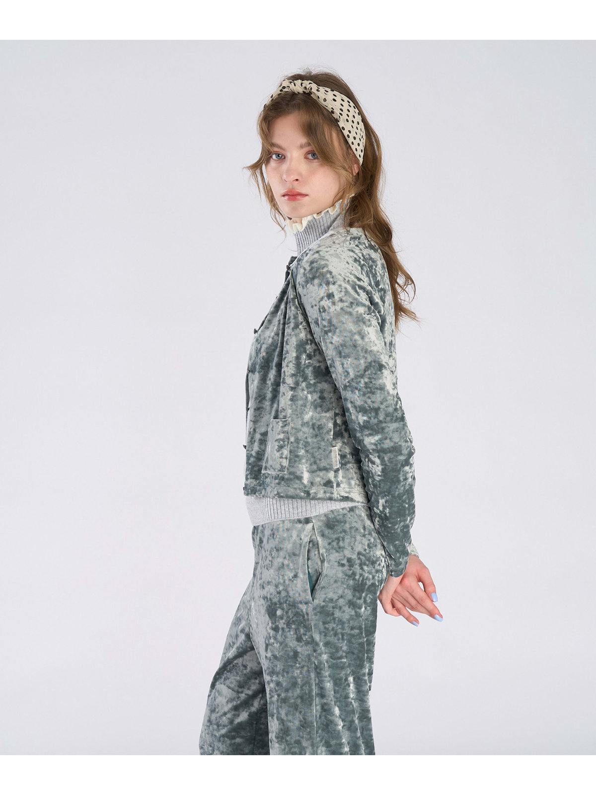 To b. by agnès b. 【Outlet】ベロア ジャージー カーディガン グリーン系その他