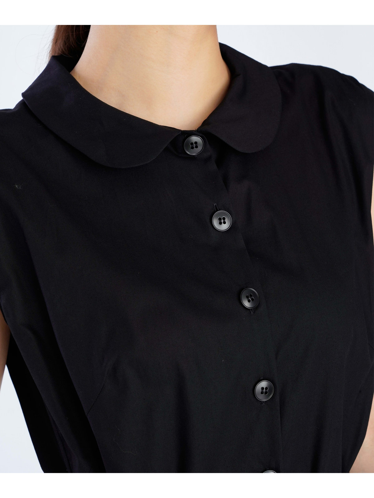 FEMME ウィメンズ コットン ノースリーブ ワンピース ブラック