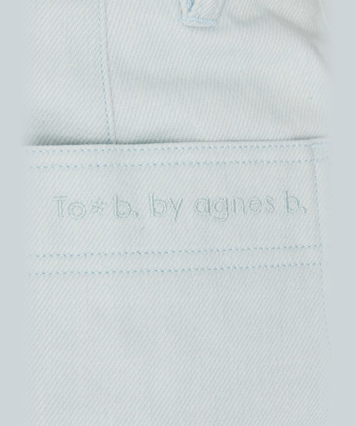 To b. by agnès b. コットン デニム ストレート ワイドパンツ ライトブルー