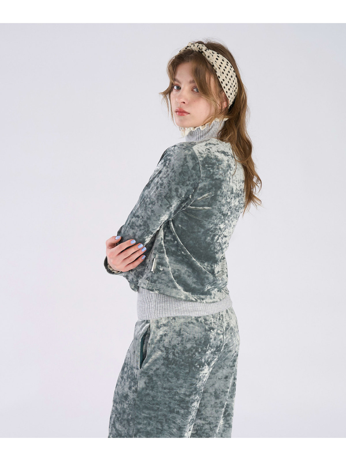 To b. by agnès b. 【Outlet】ベロア ジャージー カーディガン グリーン系その他