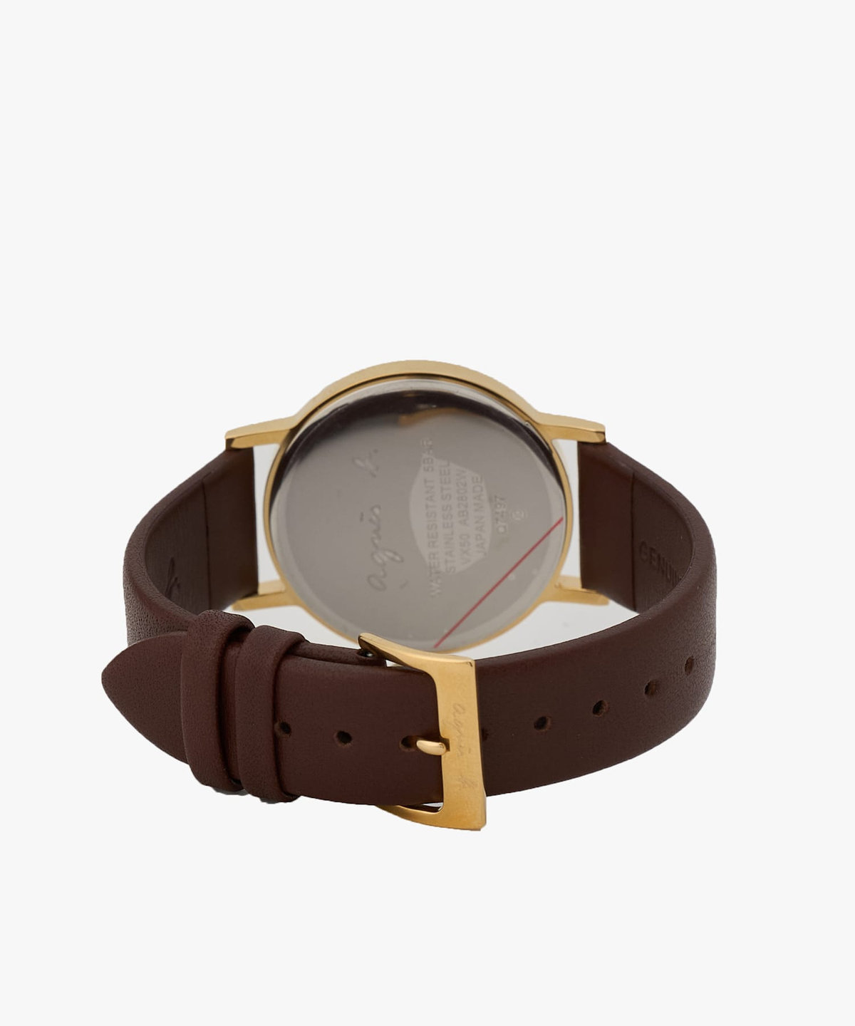 HOMME メンズ メンズ ブラウン レザー ラウンド ウォッチ "Marcello" ダークブラウン