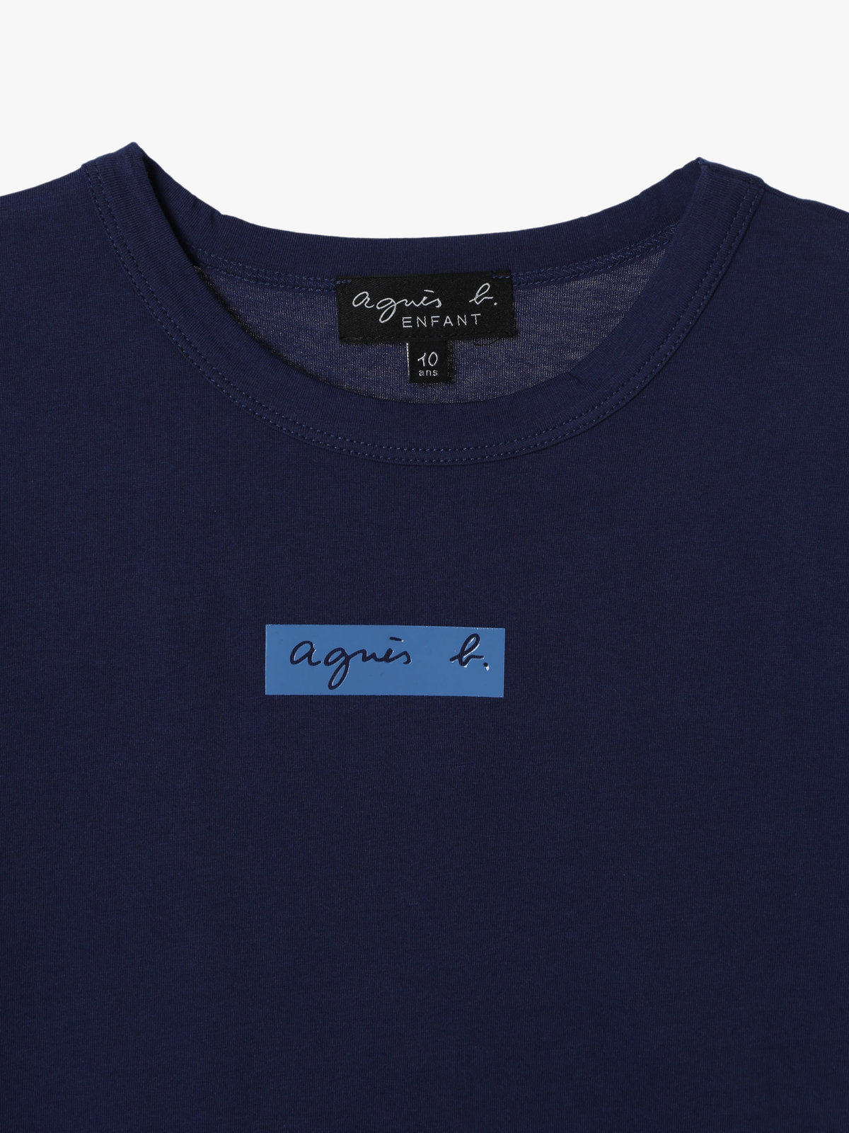 ENFANT ユニセックス キッズ ボックスロゴ プリント コットン 半袖 Tシャツ "Domi" ネイビー