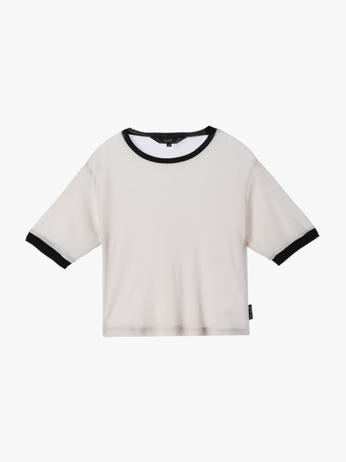 To b. by agnès b. 【Outlet】シアー コットン 半袖 リンガーTシャツ ホワイト