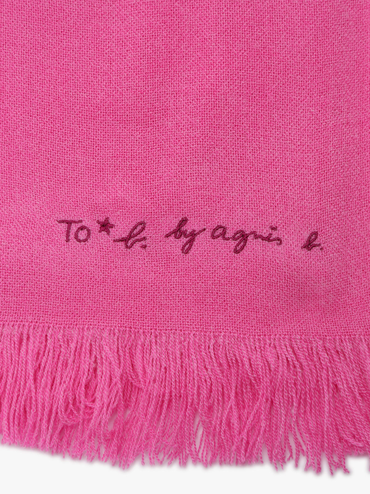 To b. by agnès b. 【Outlet】ロゴ刺繍 ライトウェーブストール ピンク