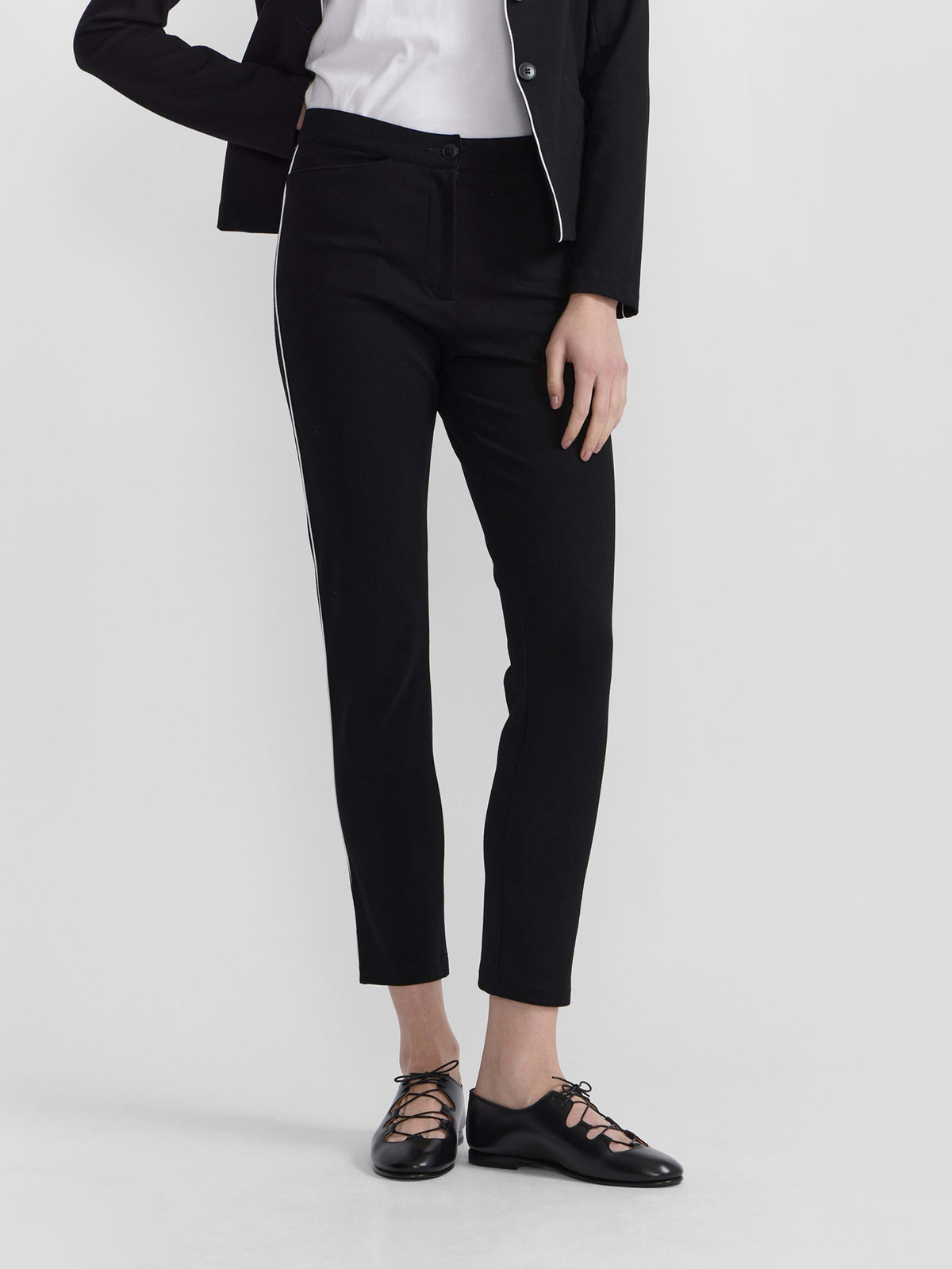 FEMME ウィメンズ ジャージー クロップドパンツ ブラック