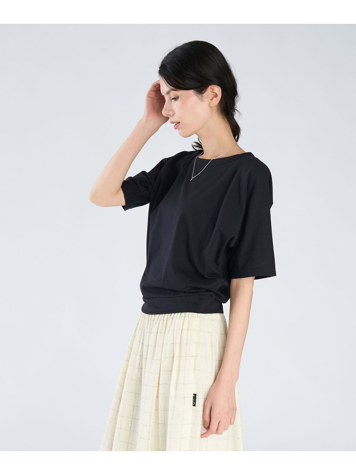 FEMME ウィメンズ 【Outlet】コットン 五分袖 Tシャツ "Davida" ブルー系その他