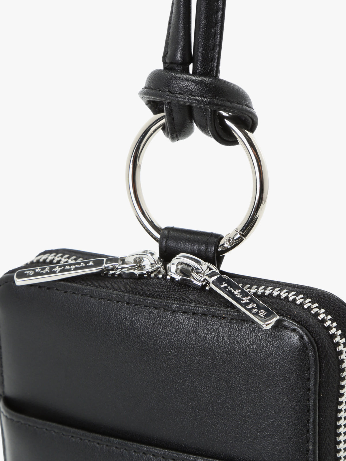 To b. by agnès b. レザー マルチポシェット ブラック