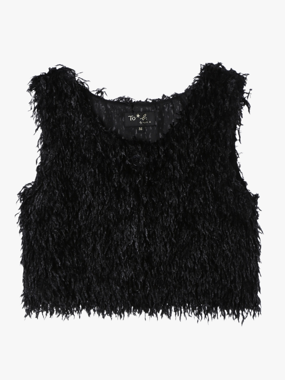 To b. by agnès b. 【Outlet】ファンシー ヤーン ベスト ブラック