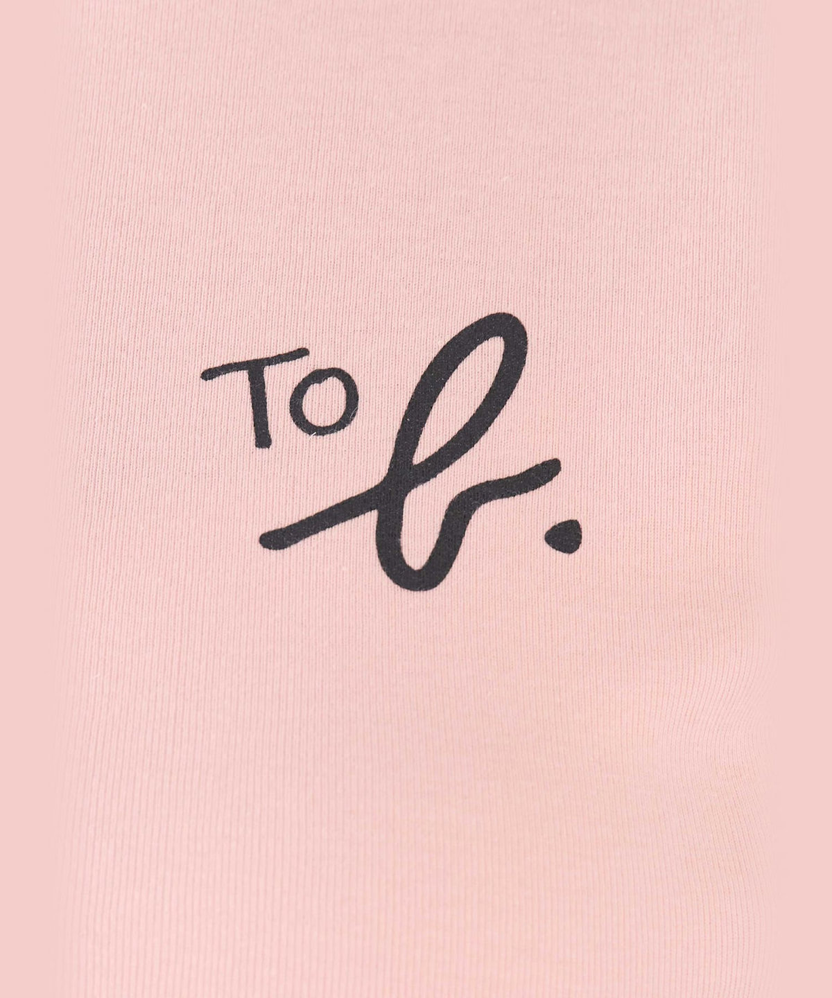 To b. by agnès b. "To b."ロゴ コットン 半袖 クロップド Tシャツ ペールピンク