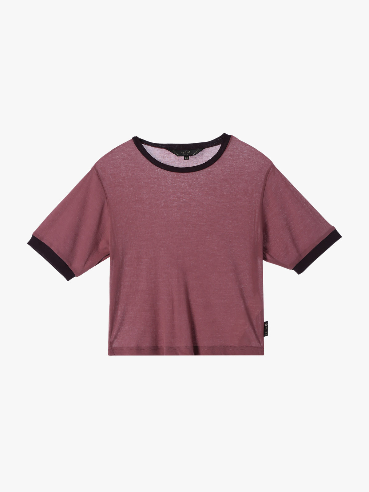 To b. by agnès b. 【Outlet】シアー コットン 半袖 リンガーTシャツ ペールピンク