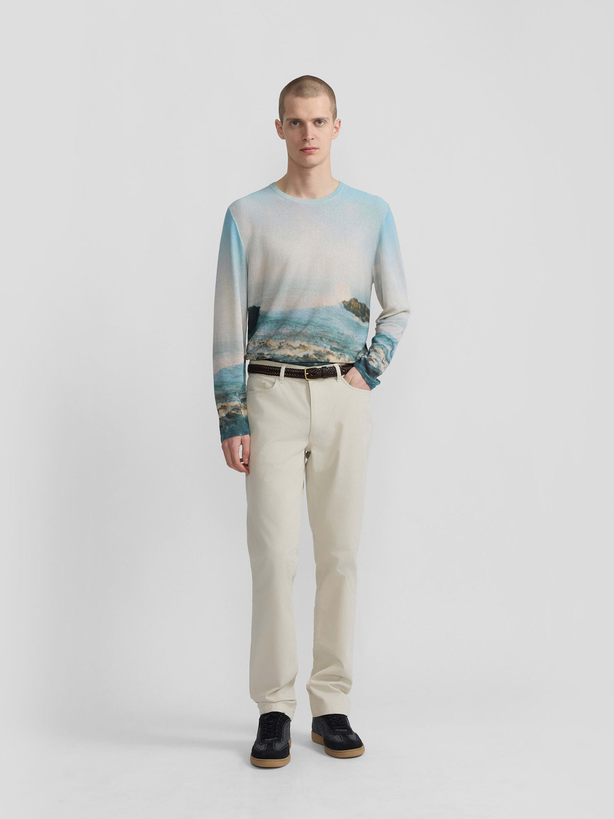 HOMME メンズ メンズ コットン ギャバジン スリム パンツ ”Iggy” ベージュ