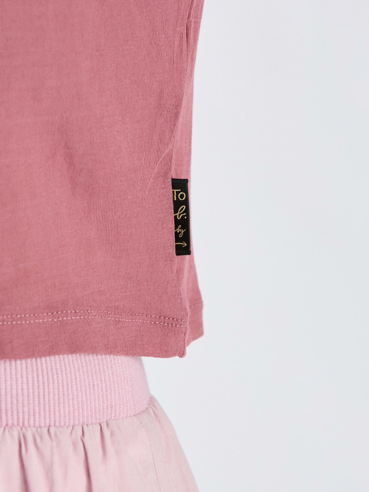 To b. by agnès b. 【Outlet】シアー コットン 半袖 リンガーTシャツ ペールピンク