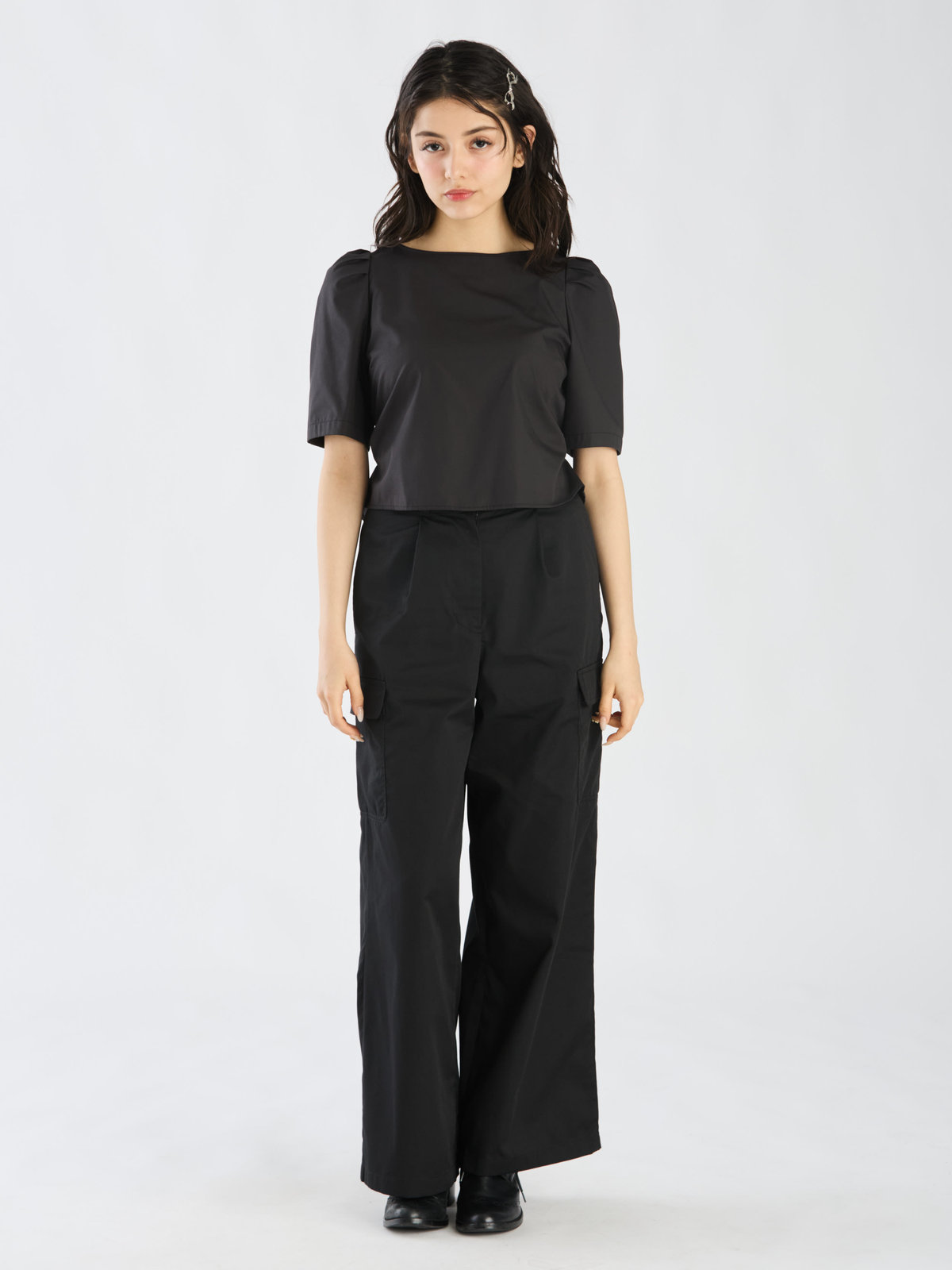 To b. by agnès b. 【Outlet】リボンブラウスプルオーバー ブラック