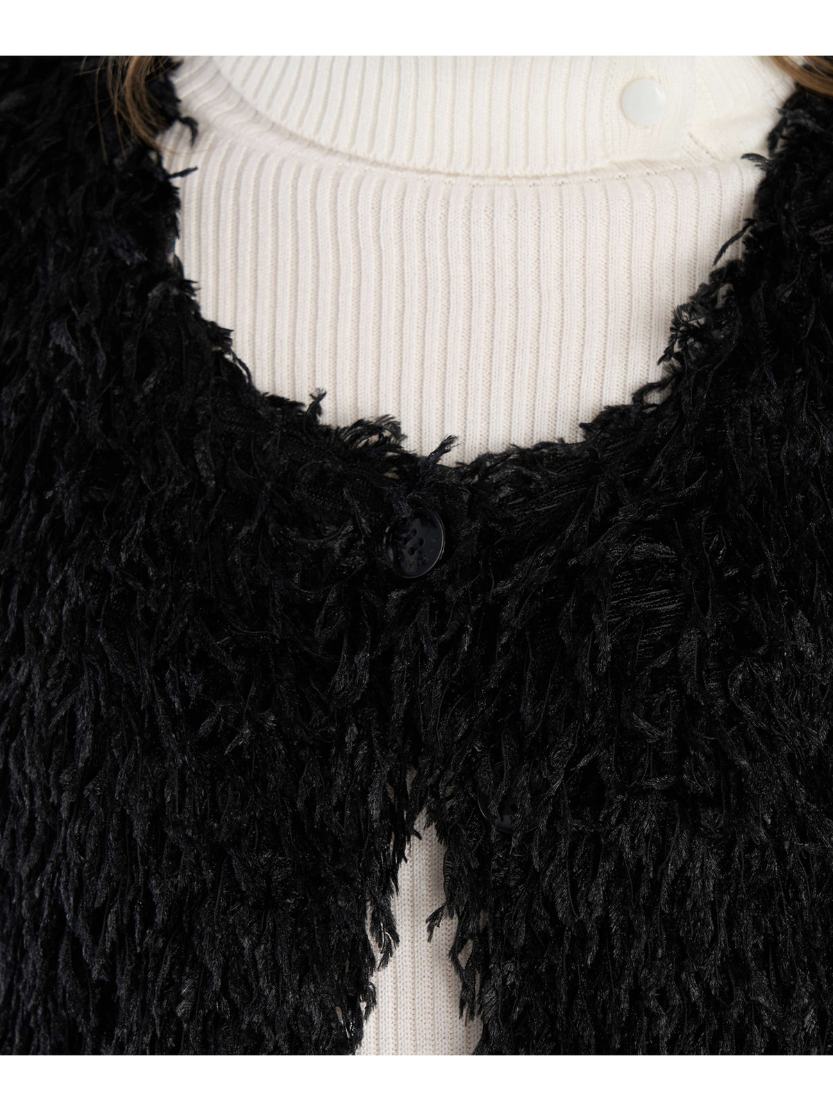 To b. by agnès b. 【Outlet】ファンシー ヤーン ベスト ブラック