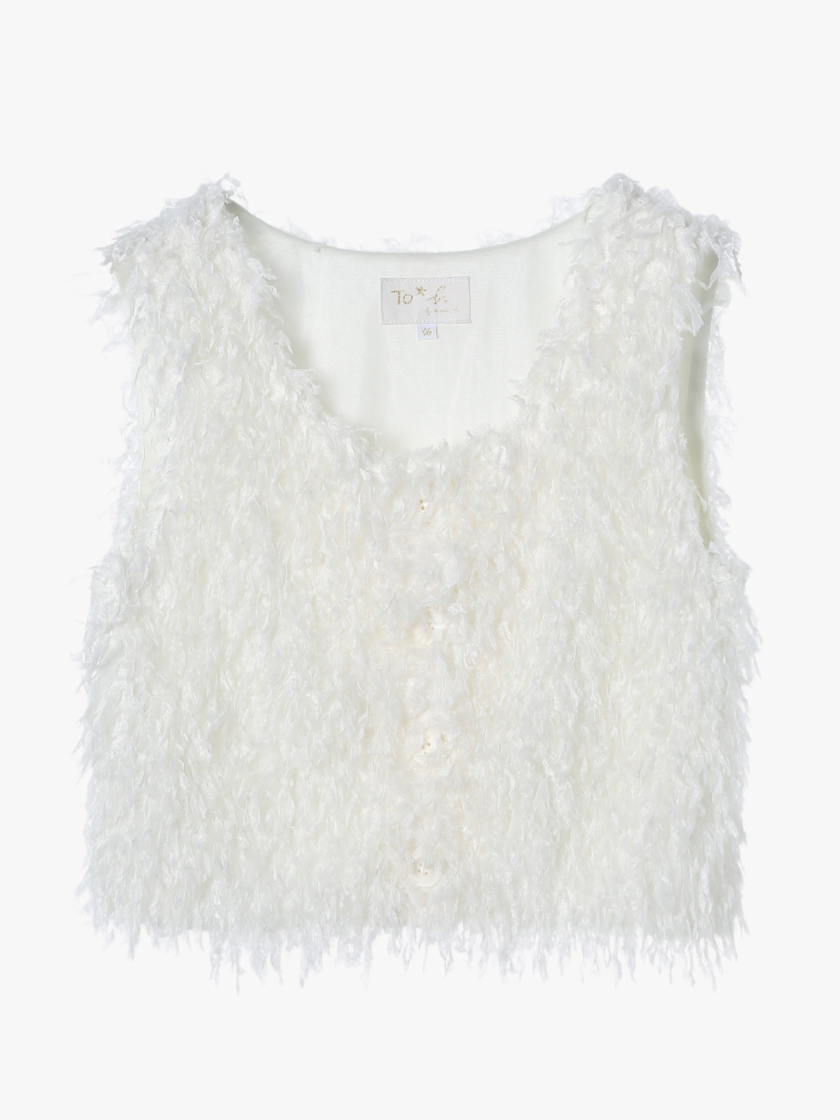 To b. by agnès b. 【Outlet】ファンシー ヤーン ベスト ホワイト