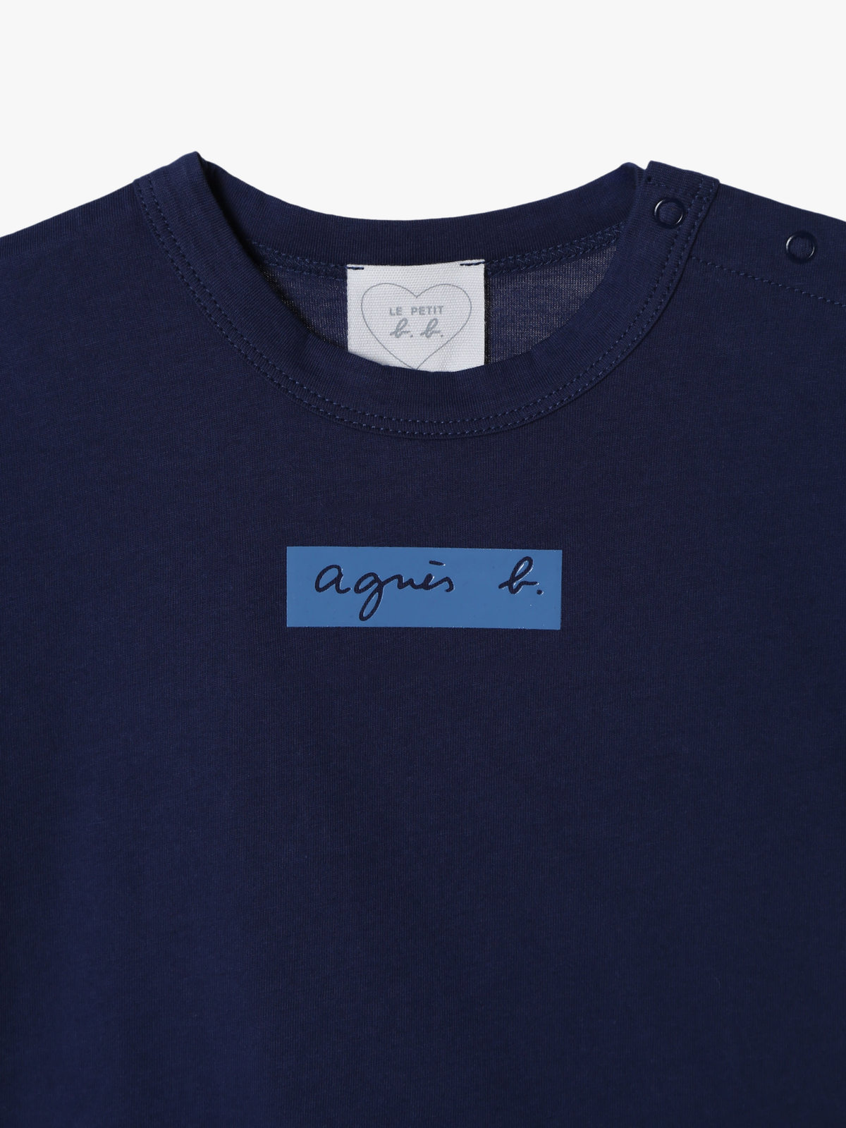 ENFANT ベビー ベビー ボックスロゴ プリント コットン 半袖 Tシャツ "Domi" ネイビー