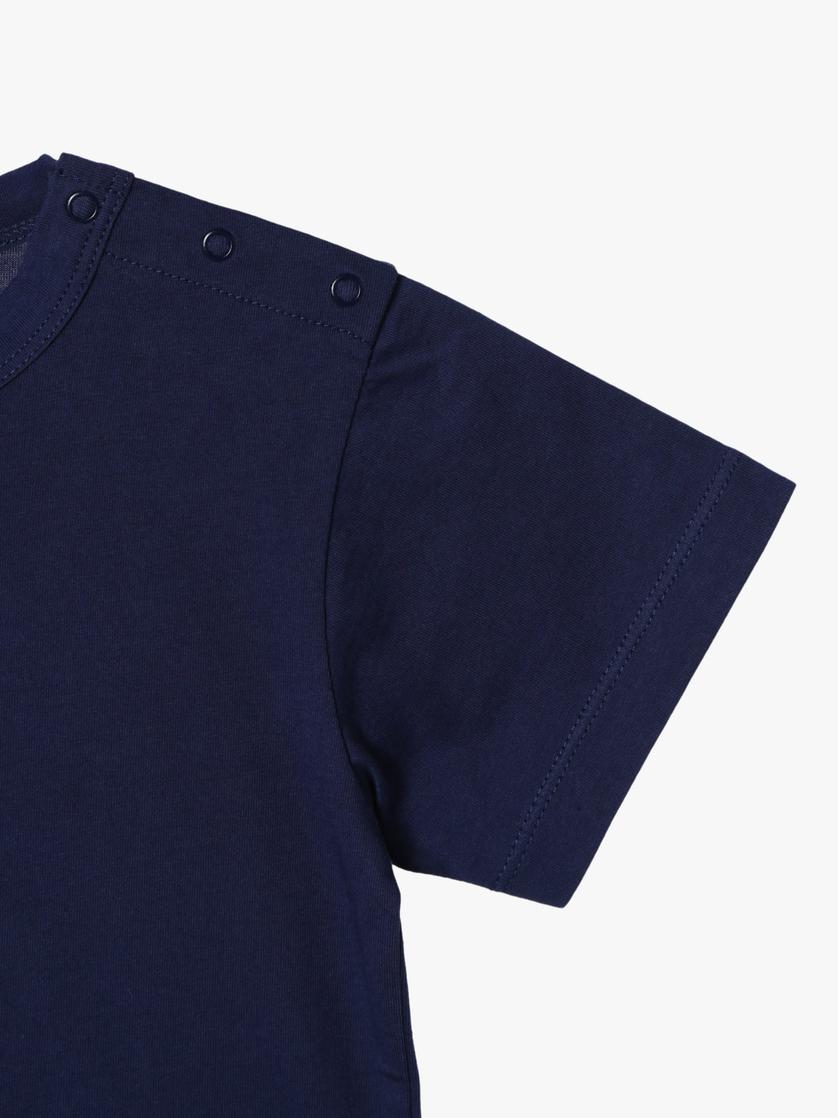 ENFANT ベビー ベビー ボックスロゴ プリント コットン 半袖 Tシャツ "Domi" ネイビー