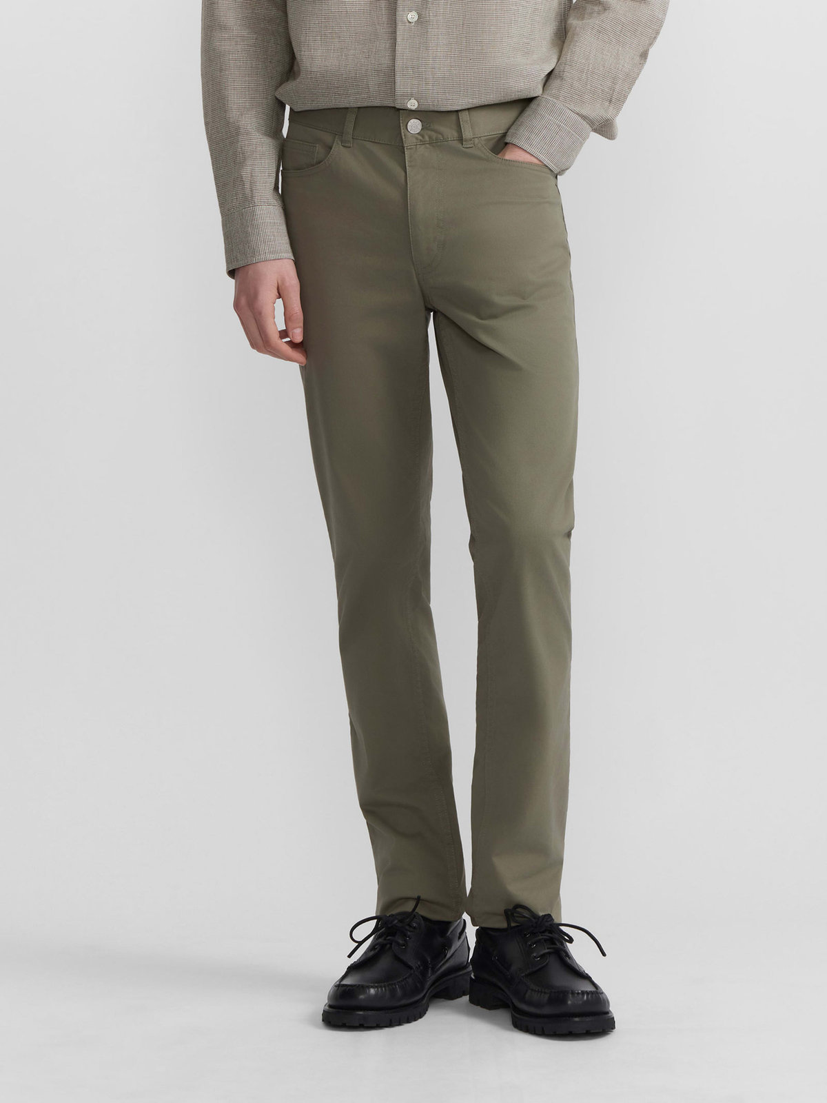 HOMME メンズ メンズ コットン ギャバジン スリム パンツ ”Iggy” カーキ