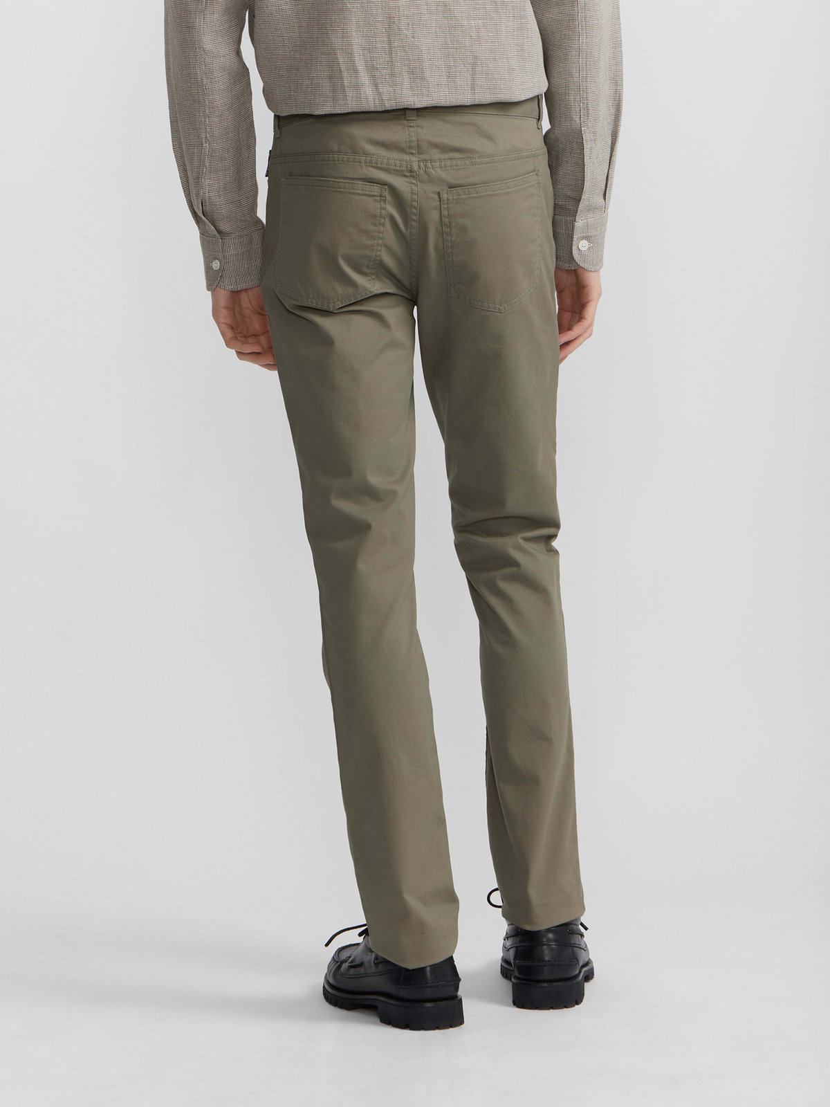 HOMME メンズ メンズ コットン ギャバジン スリム パンツ ”Iggy” カーキ