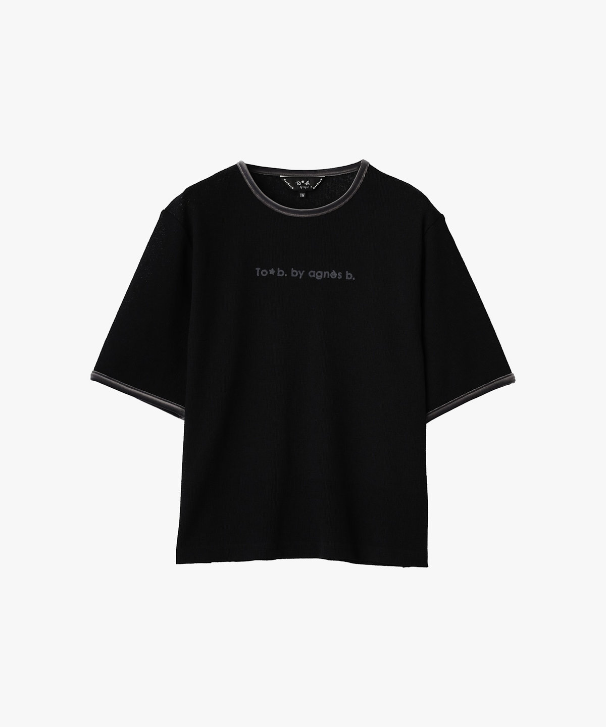 To b. by agnès b. ロゴ ワッフルTシャツ ブラック