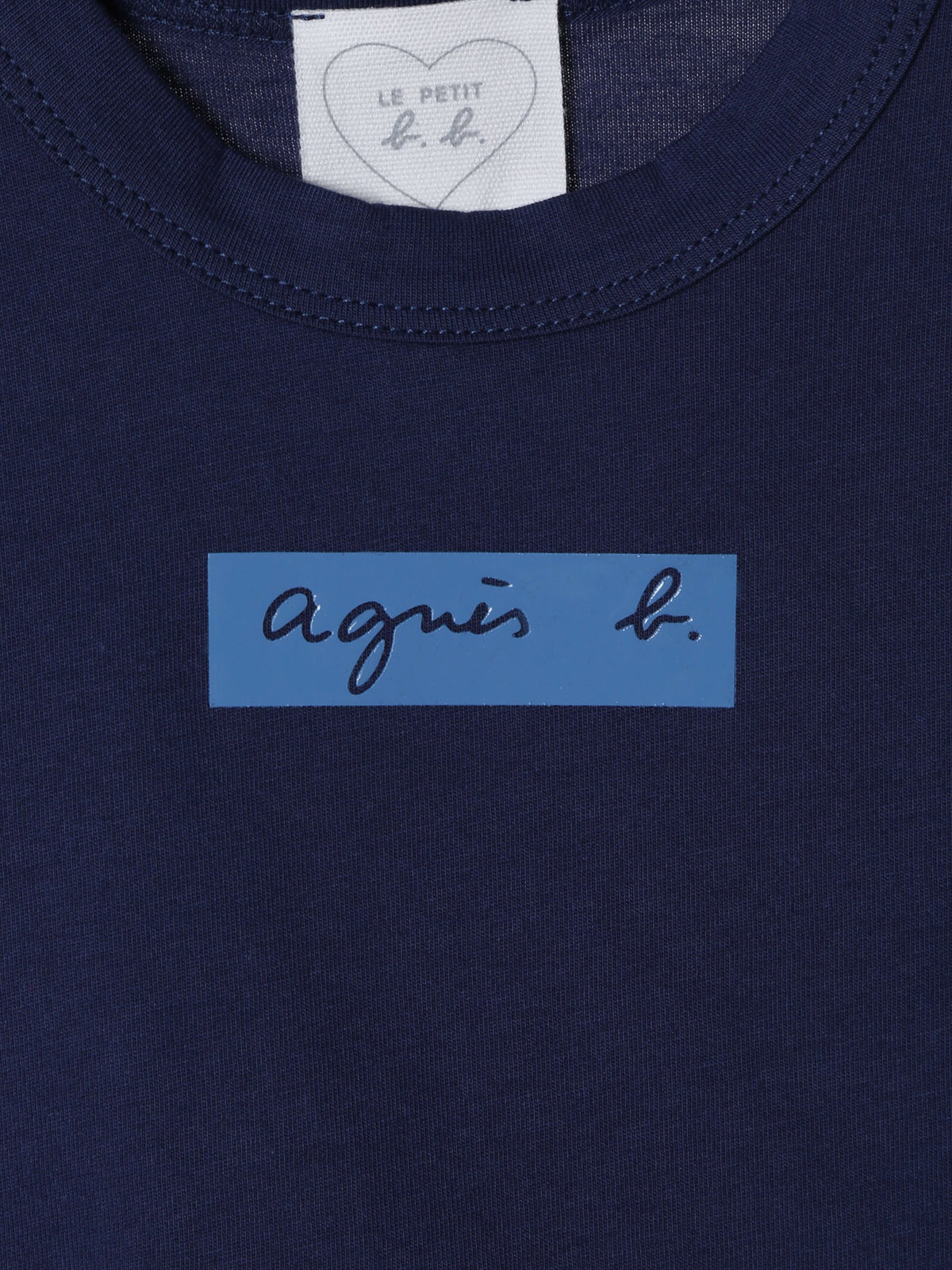 ENFANT ベビー ベビー ボックスロゴ プリント コットン 半袖 Tシャツ "Domi" ネイビー