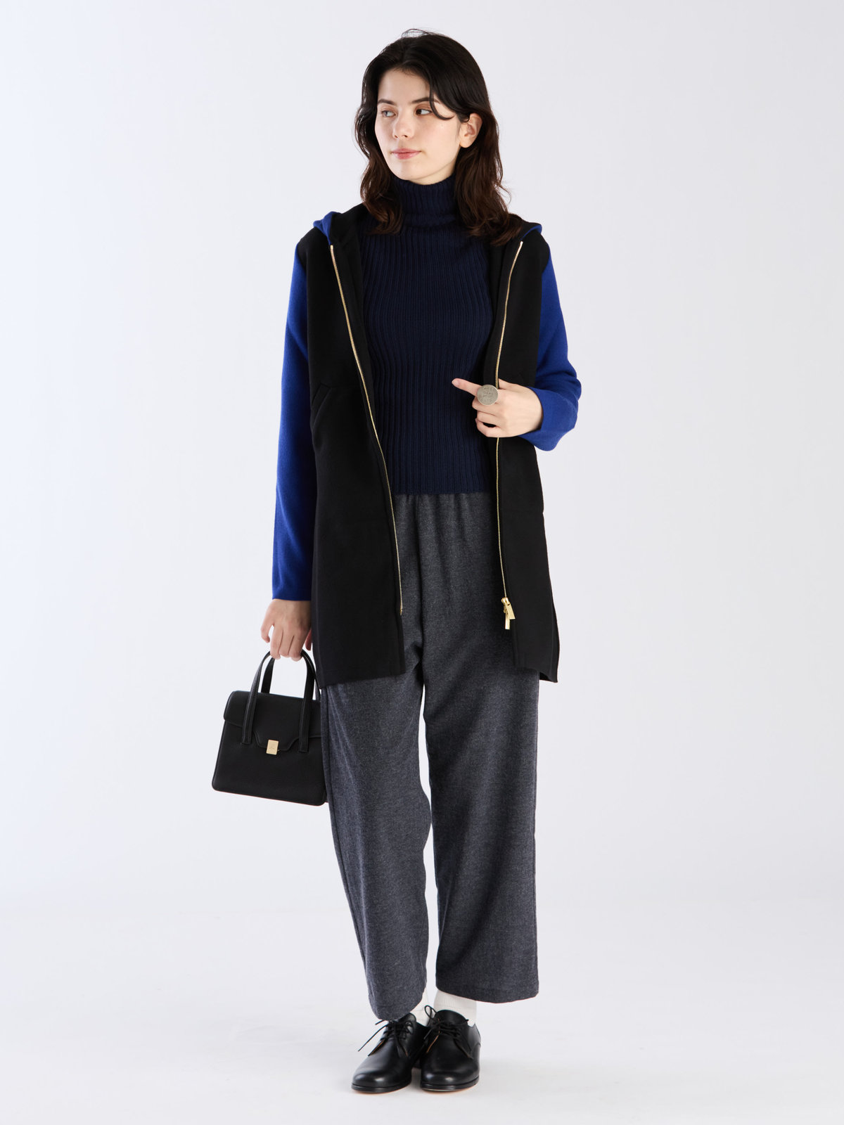 FEMME ウィメンズ 【Outlet】UBJ0 PANTALON パンツ グレー×ブラック