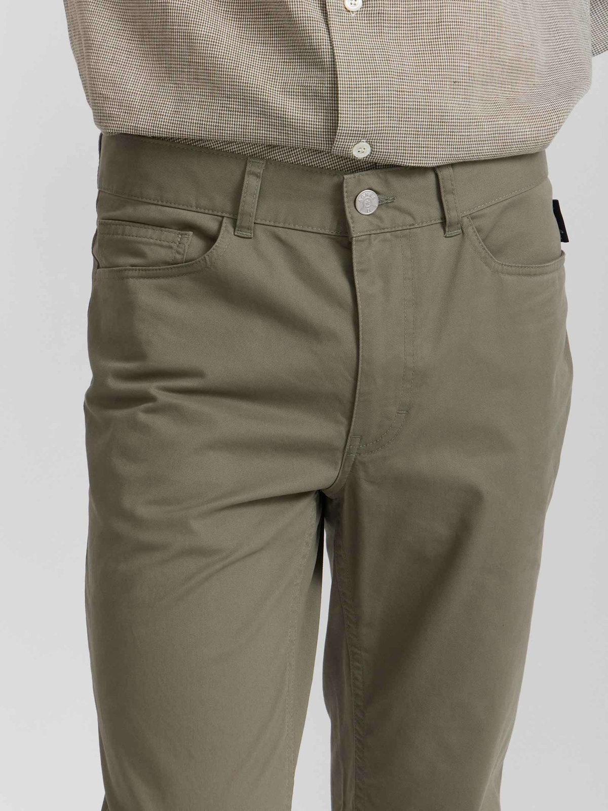 HOMME メンズ メンズ コットン ギャバジン スリム パンツ ”Iggy” カーキ