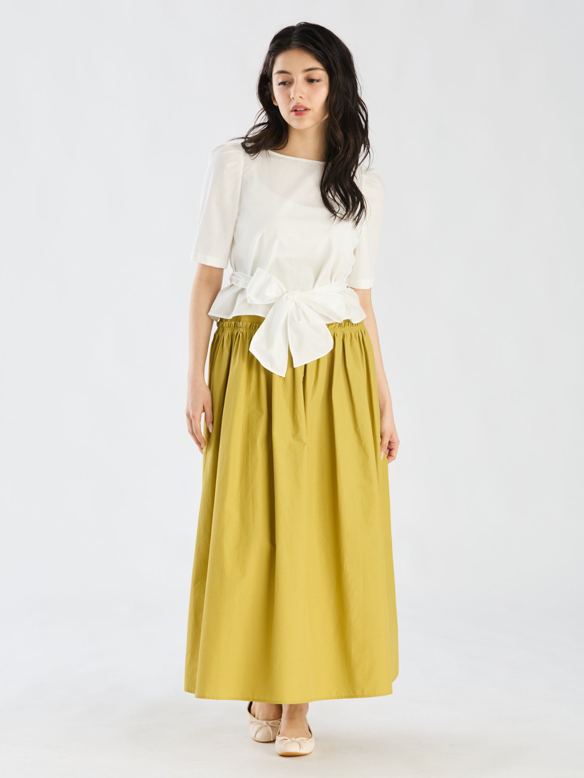 To b. by agnès b. 【Outlet】リボンブラウスプルオーバー オフホワイト