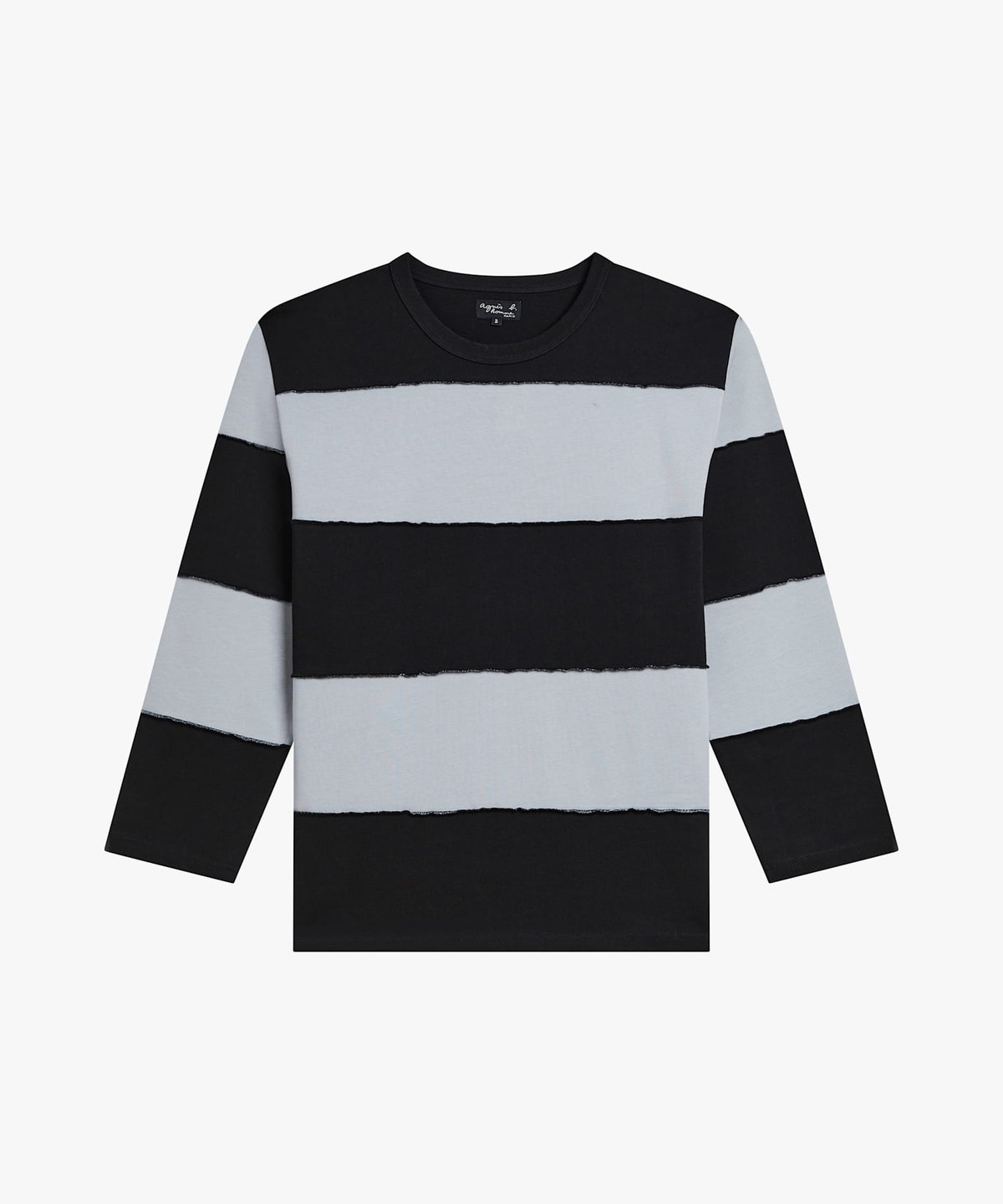 HOMME メンズ メンズ 太ボーダー コットン 長袖 Tシャツ "Chris" グレー系その他