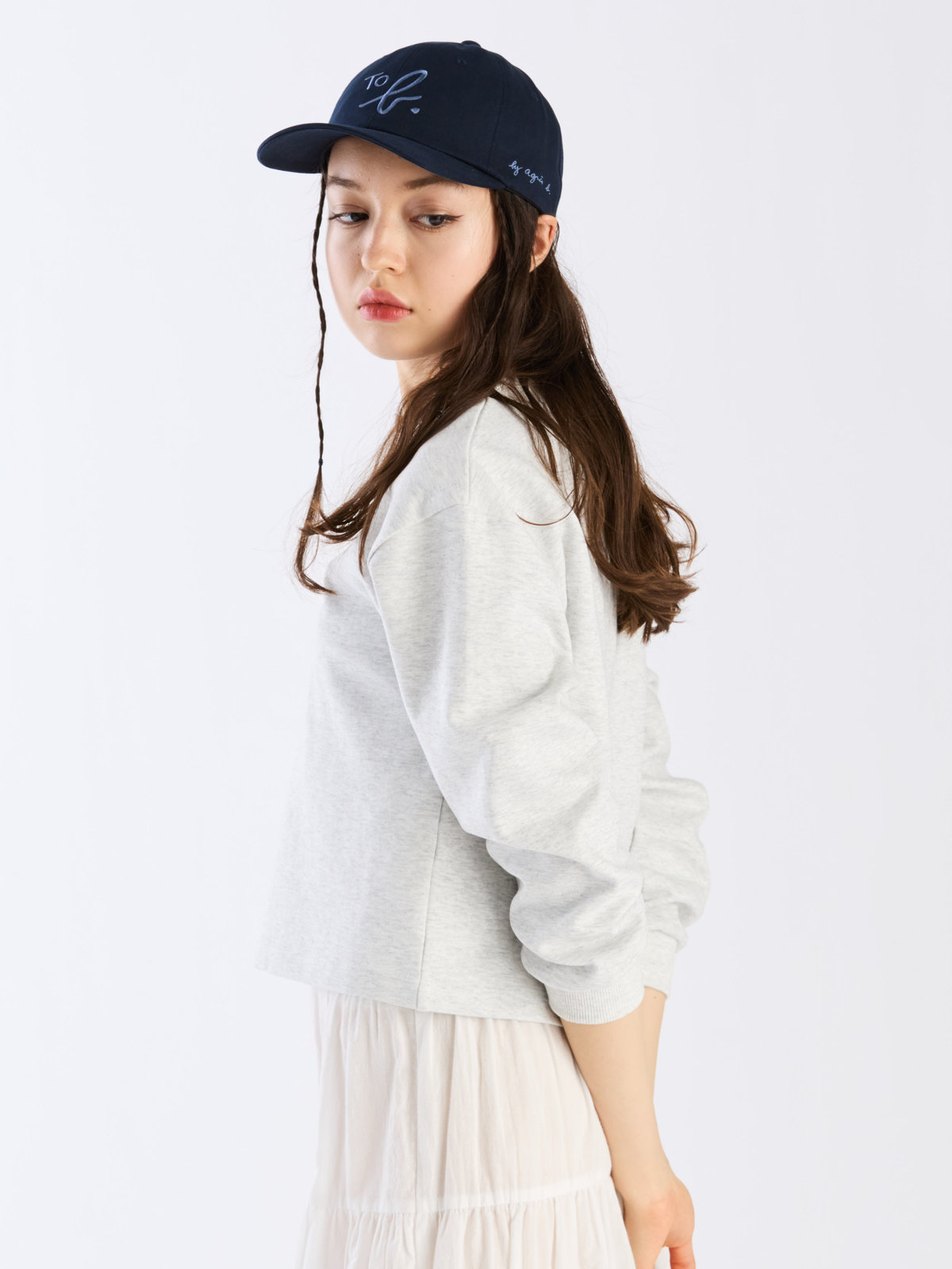 To b. by agnès b. 【Outlet】ハーフジッププルオーバー ライトグレー