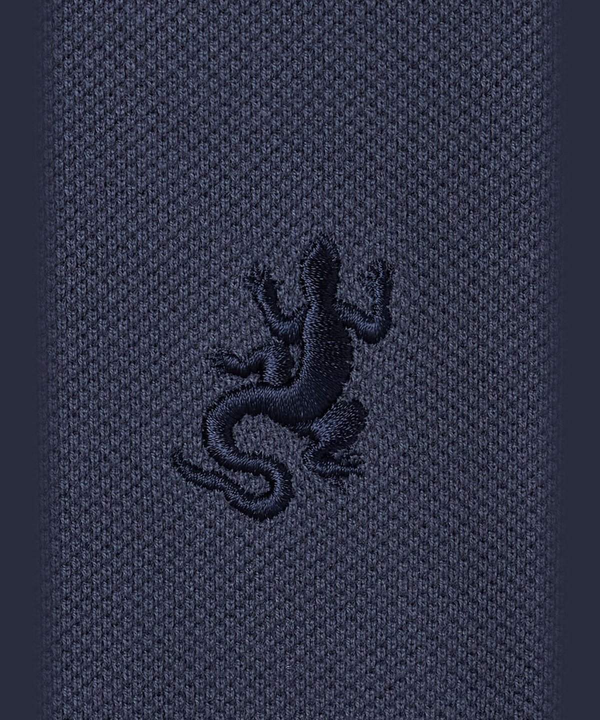 HOMME メンズ メンズ アイコニック 刺繍 コットン 半袖 ポロシャツ "Lezard" ネイビー