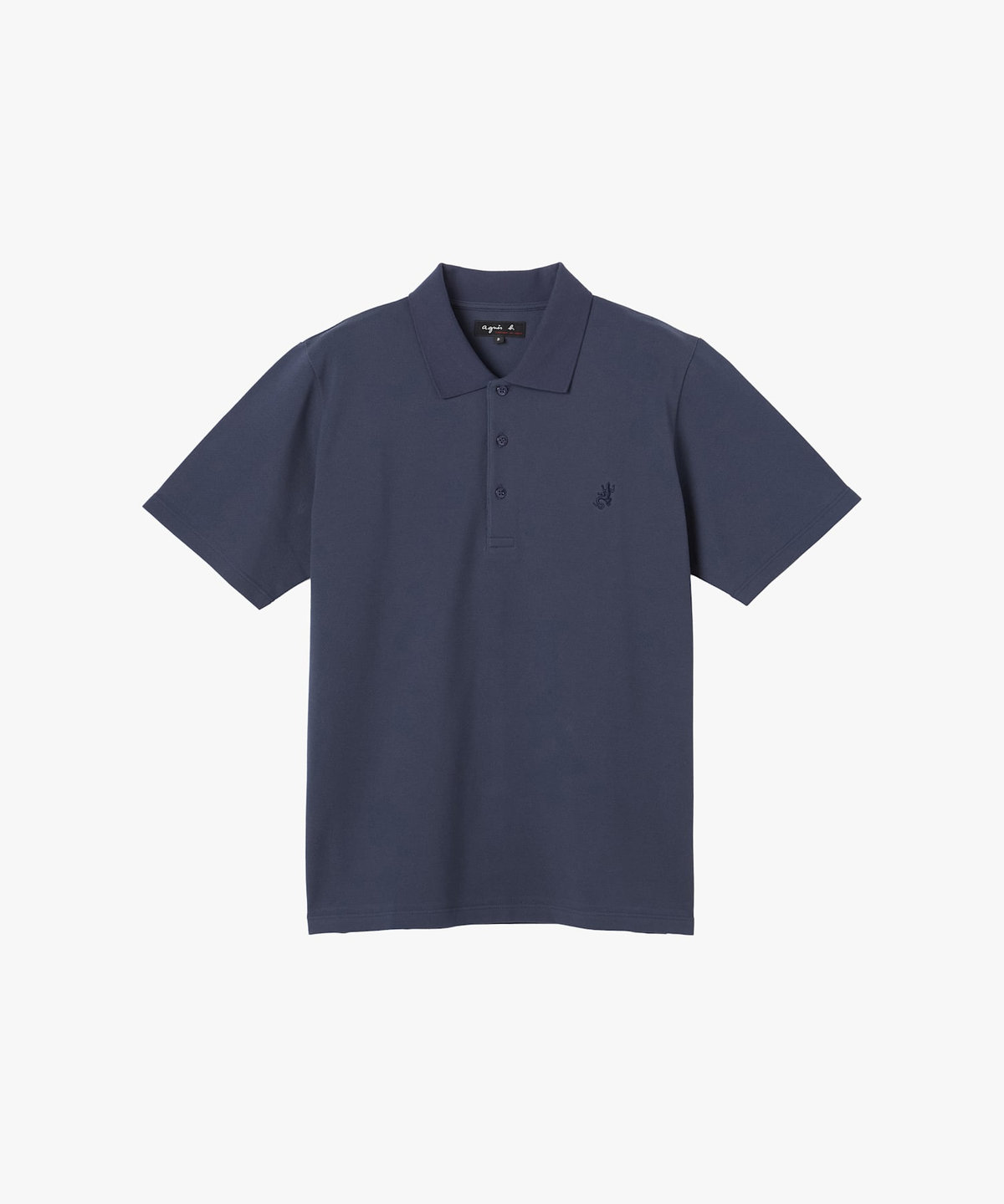 HOMME メンズ メンズ アイコニック 刺繍 コットン 半袖 ポロシャツ "Lezard" ネイビー