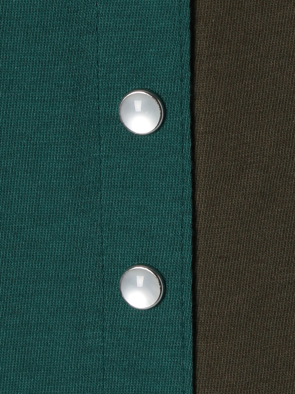 ENFANT ユニセックス 【Outlet】キッズ バイカラー コットン 長袖 カーディガンプレッション グリーン