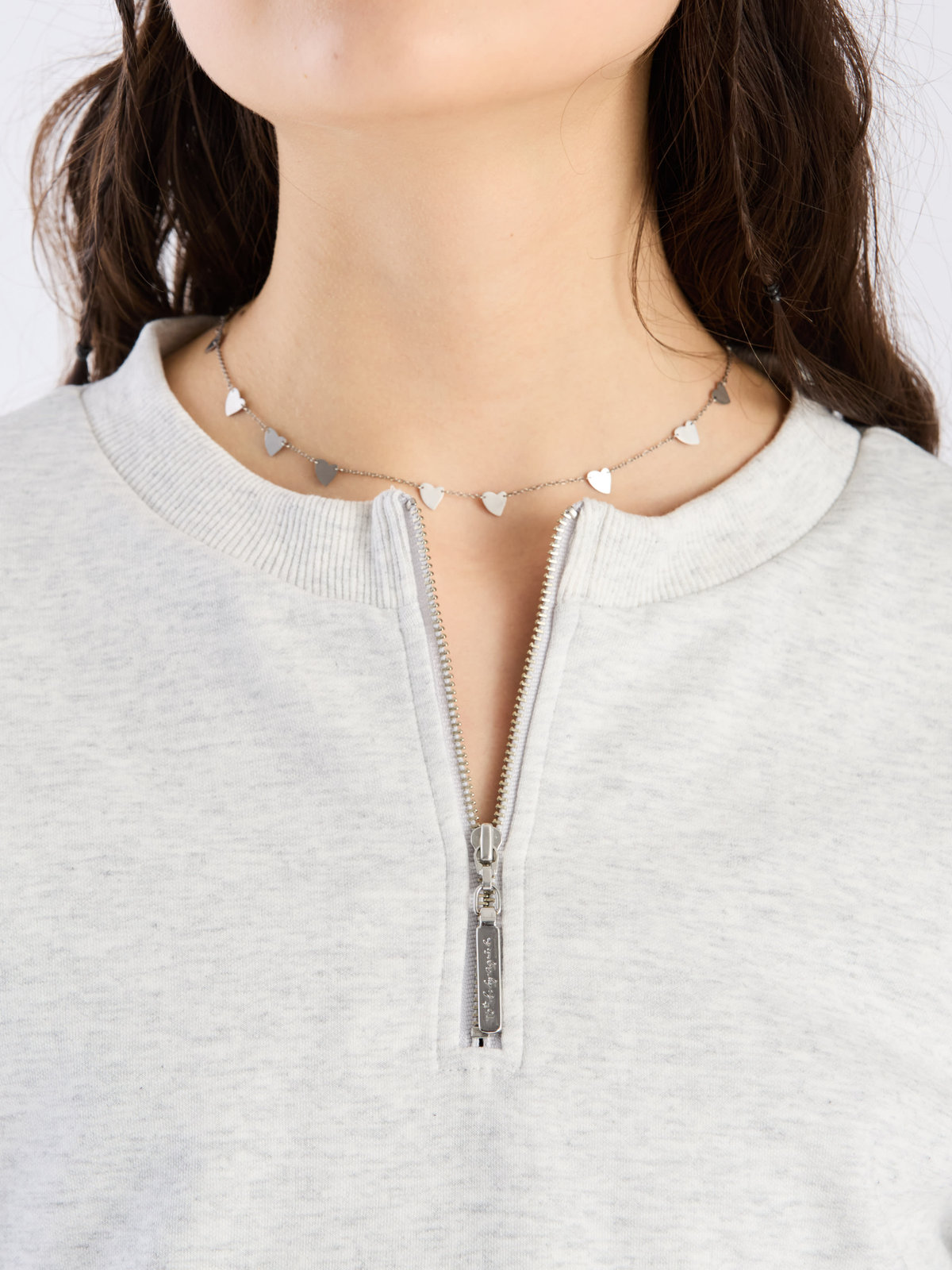 To b. by agnès b. 【Outlet】ハーフジッププルオーバー ライトグレー