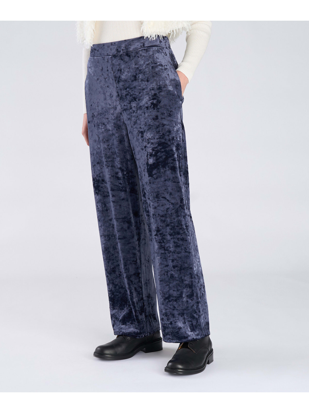 To b. by agnès b. 【Outlet】ベロア ジャージー パンツ ネイビー