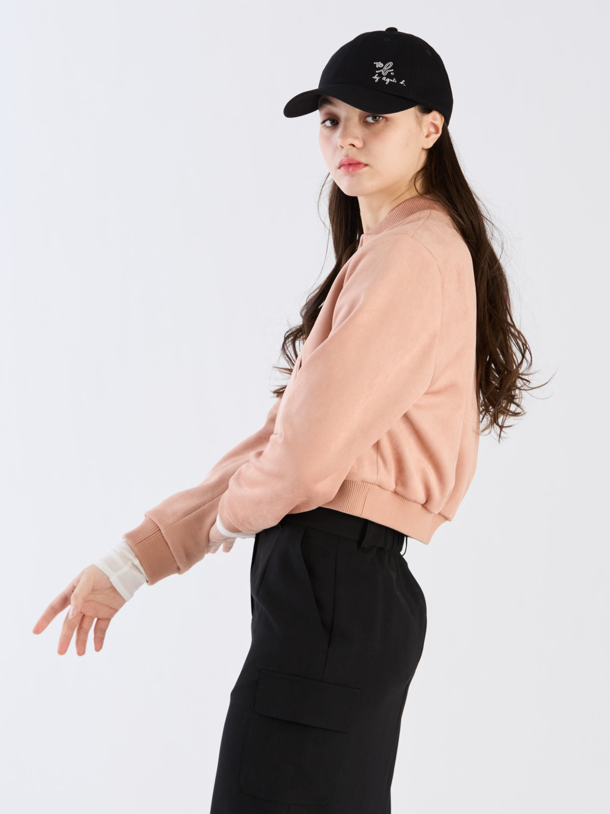 To b. by agnès b. 【Outlet】スエードライクブルゾン ピンク