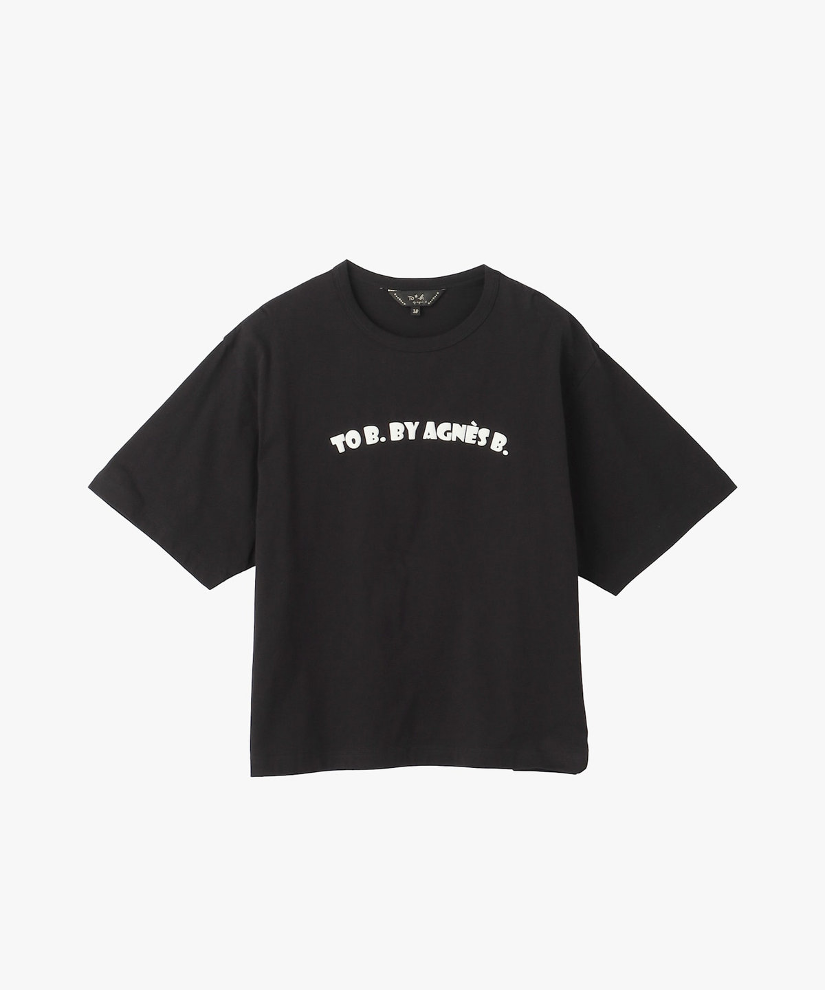 To b. by agnès b. ロゴ パフプリント コットン 半袖 Tシャツ ブラック
