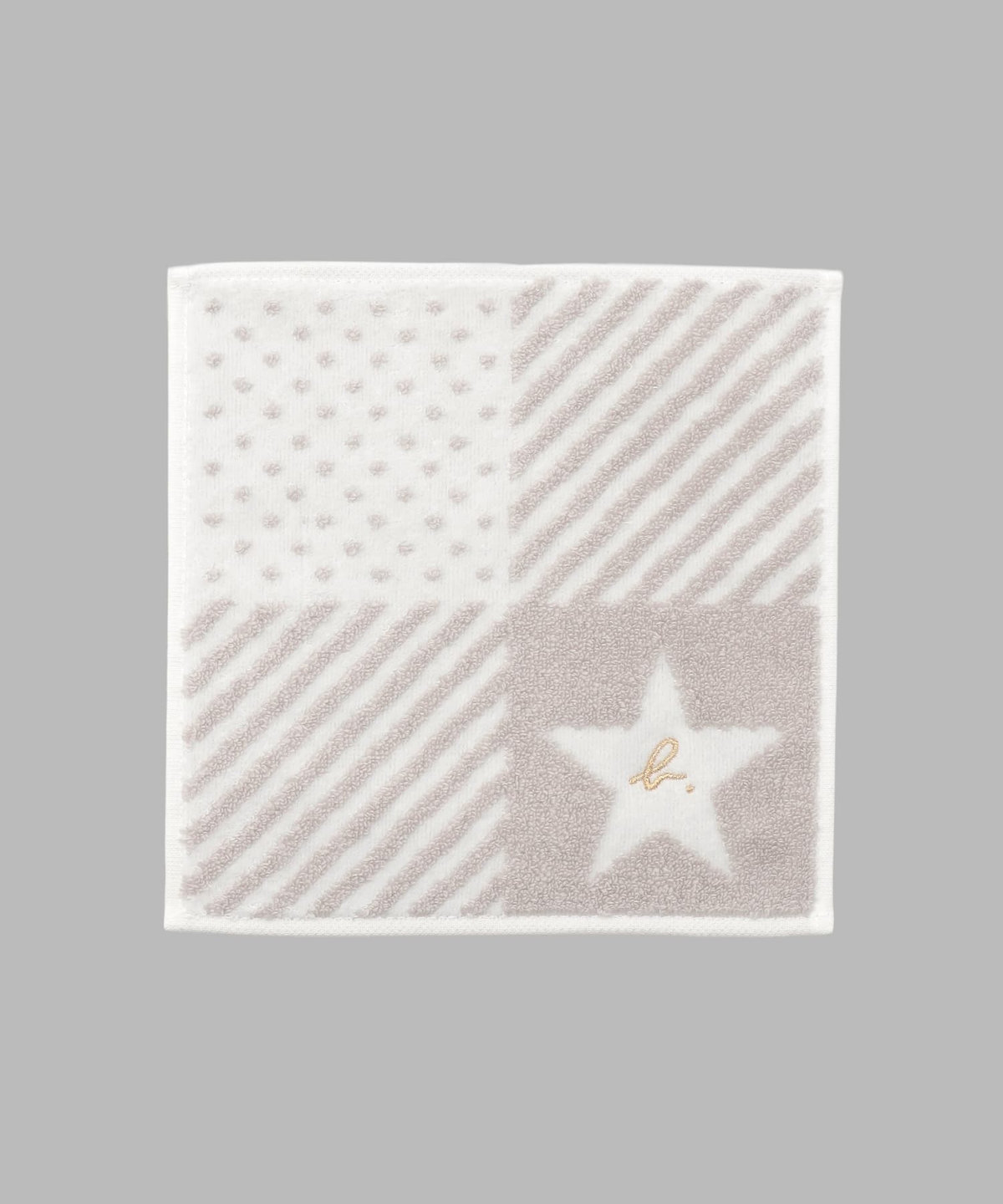 FEMME ウィメンズ "b."ロゴ スター ミニ タオルハンカチ グレー