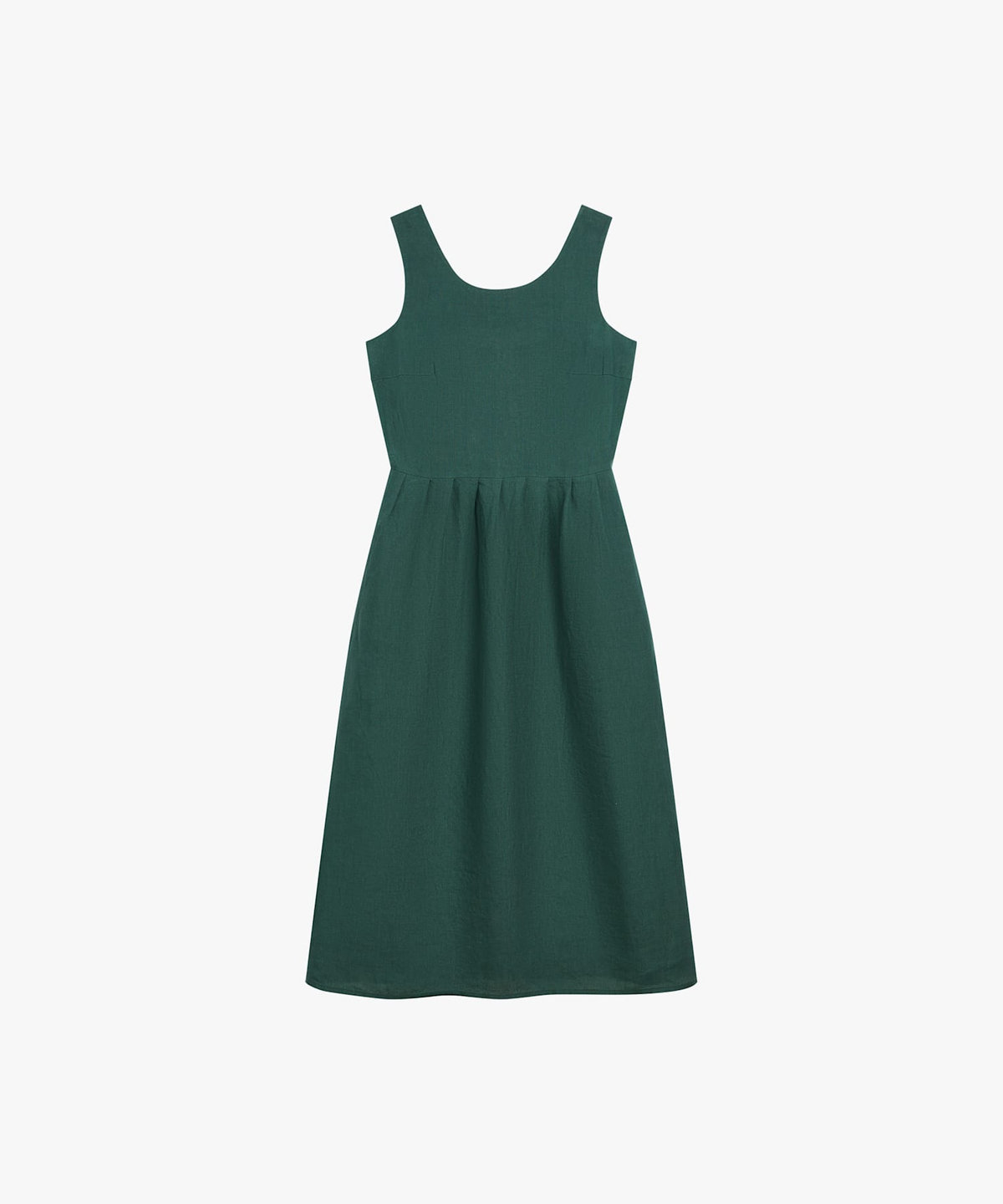 FEMME ウィメンズ リネン ノースリーブ ロング ワンピース グリーン