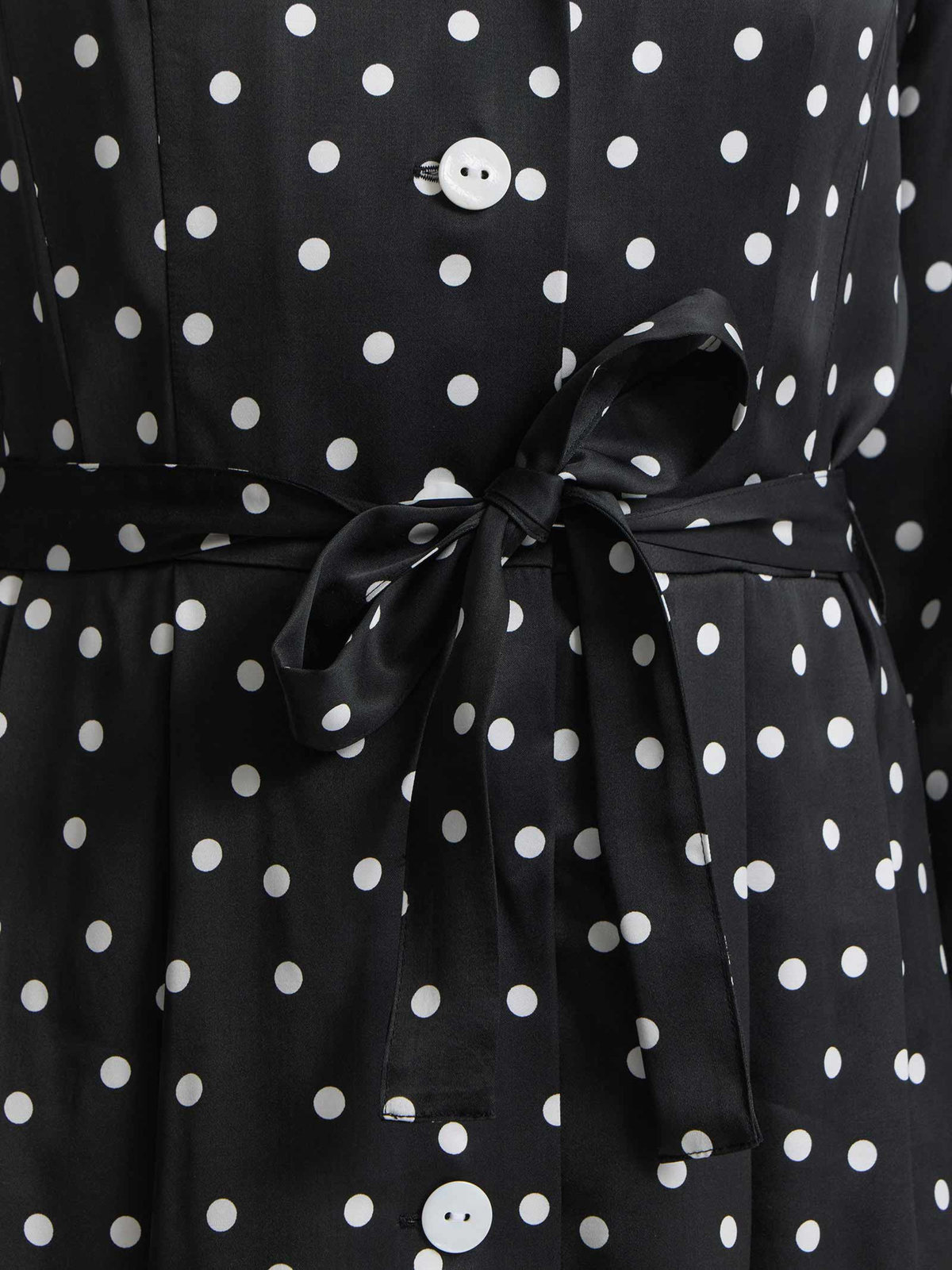 FEMME ウィメンズ ドット 長袖 ワンピース ”Elisa” ブラック