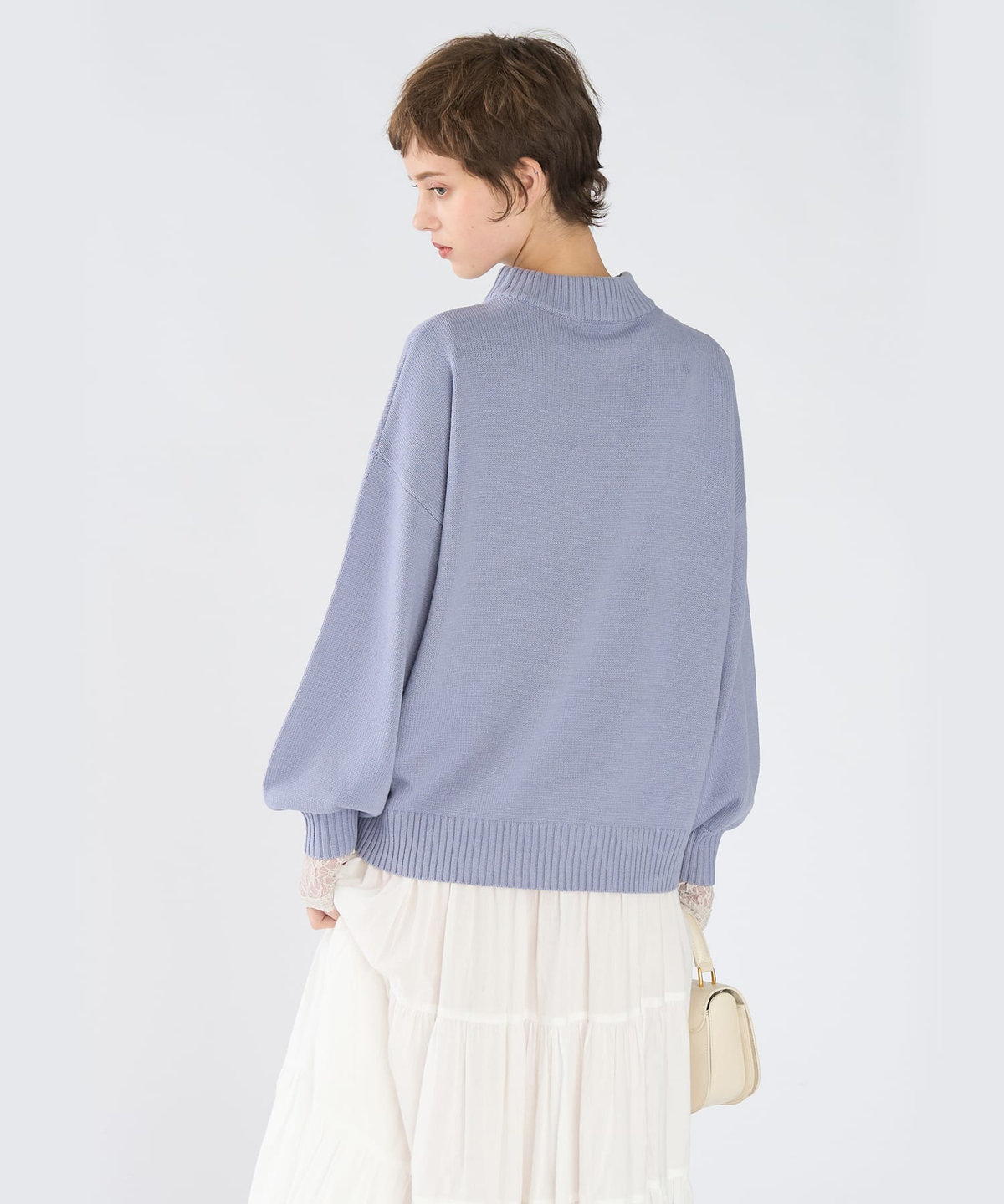To b. by agnès b. ソフトニット プルオーバー ブルー
