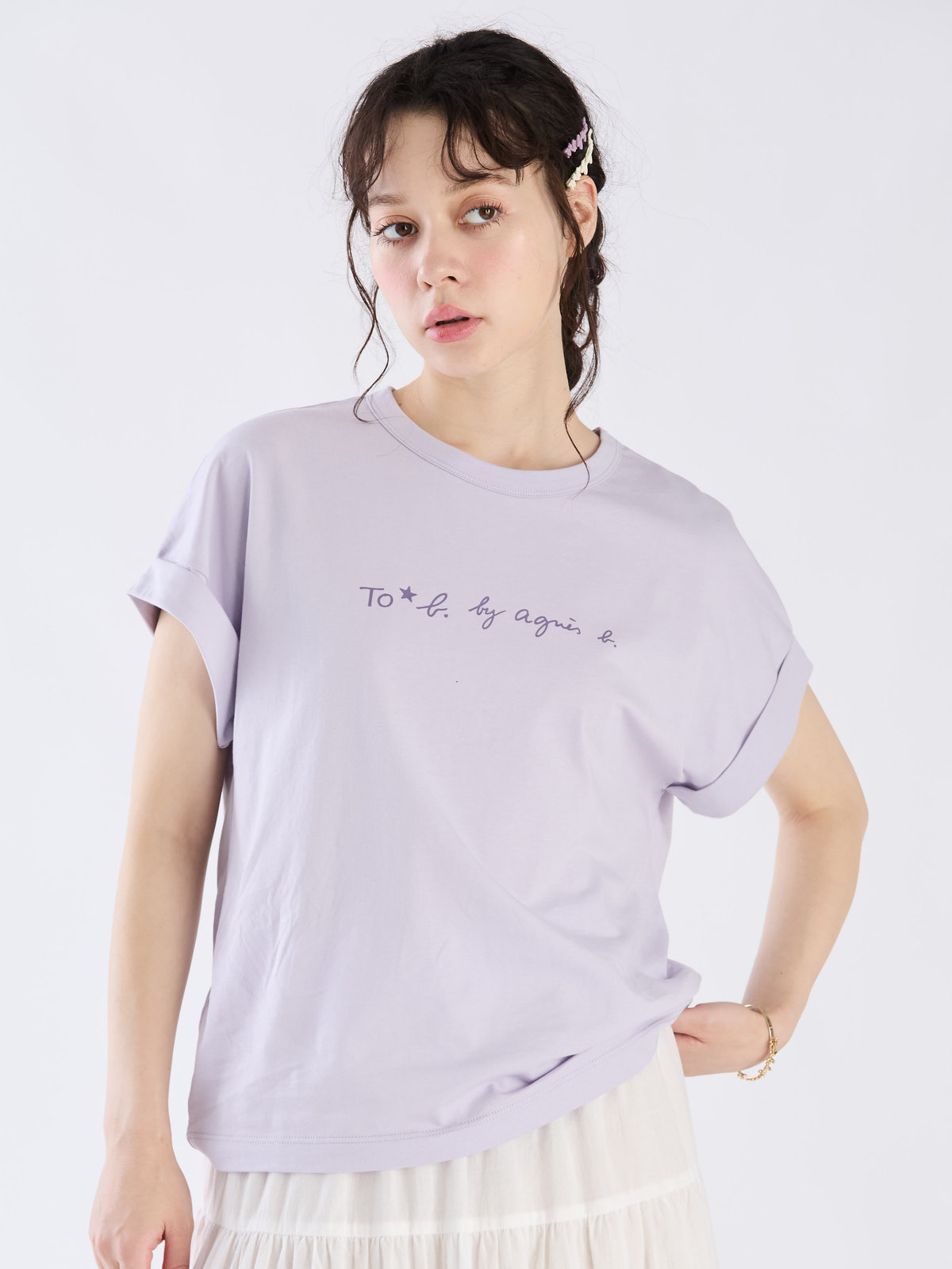 To b. by agnès b. マカロンロゴTシャツ パープル系その他