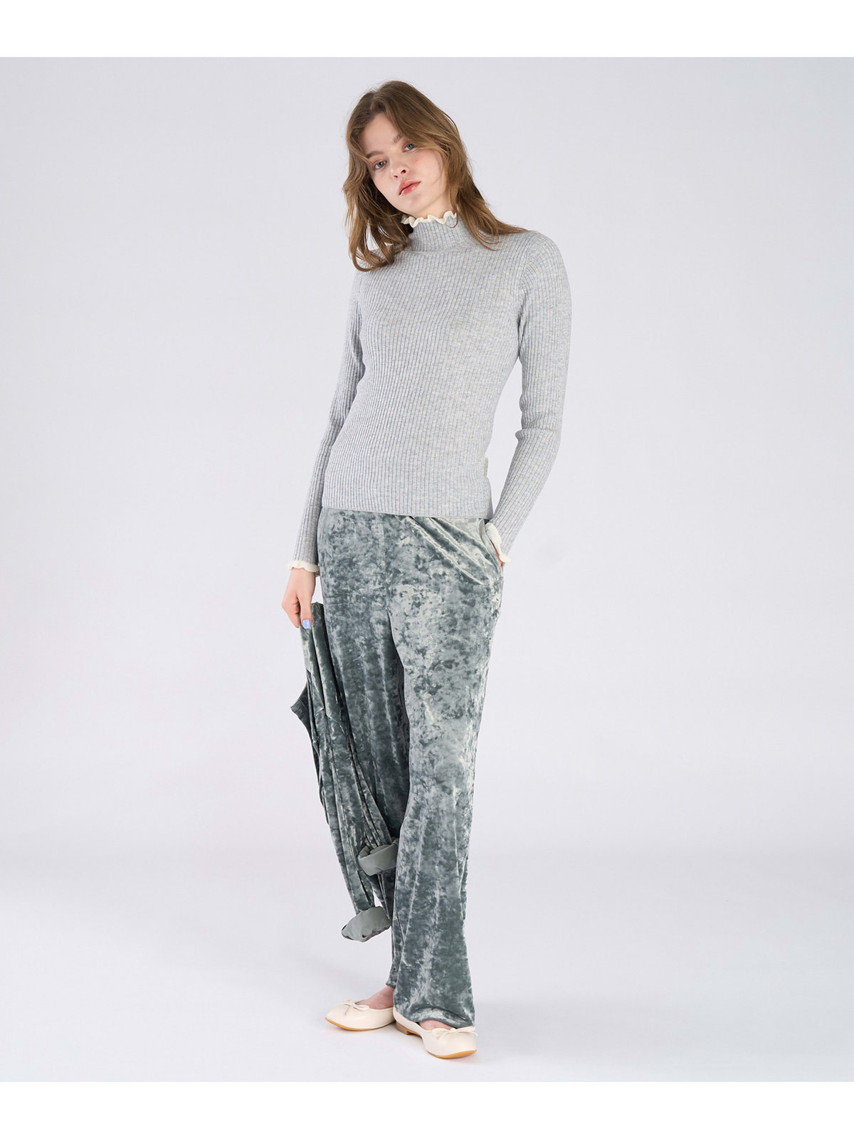 To b. by agnès b. 【Outlet】ベロア ジャージー パンツ グリーン系その他